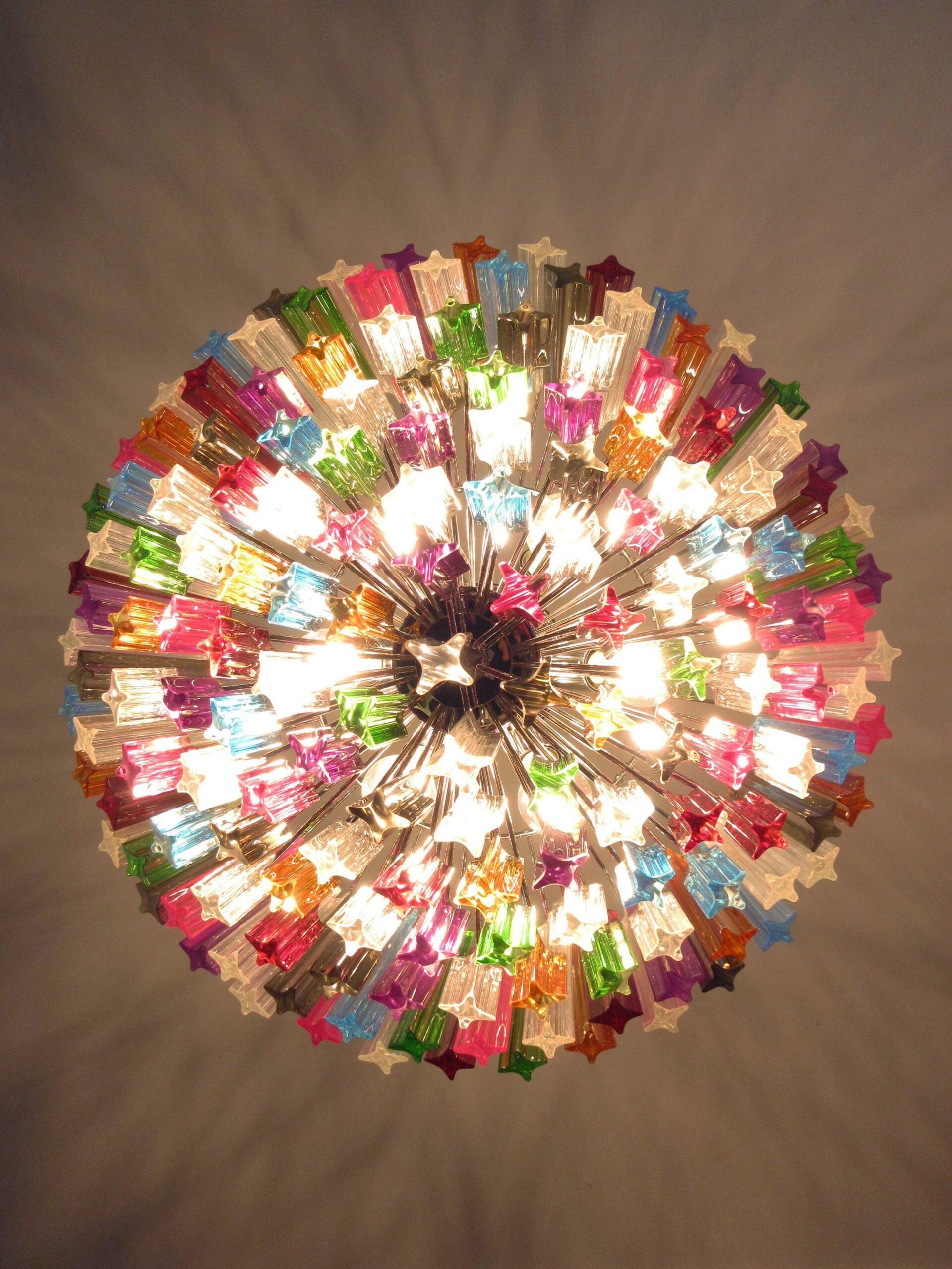 Murano Lysekrone – 163 Multifargede Prismeglass – detalj 2 – Murano Classics