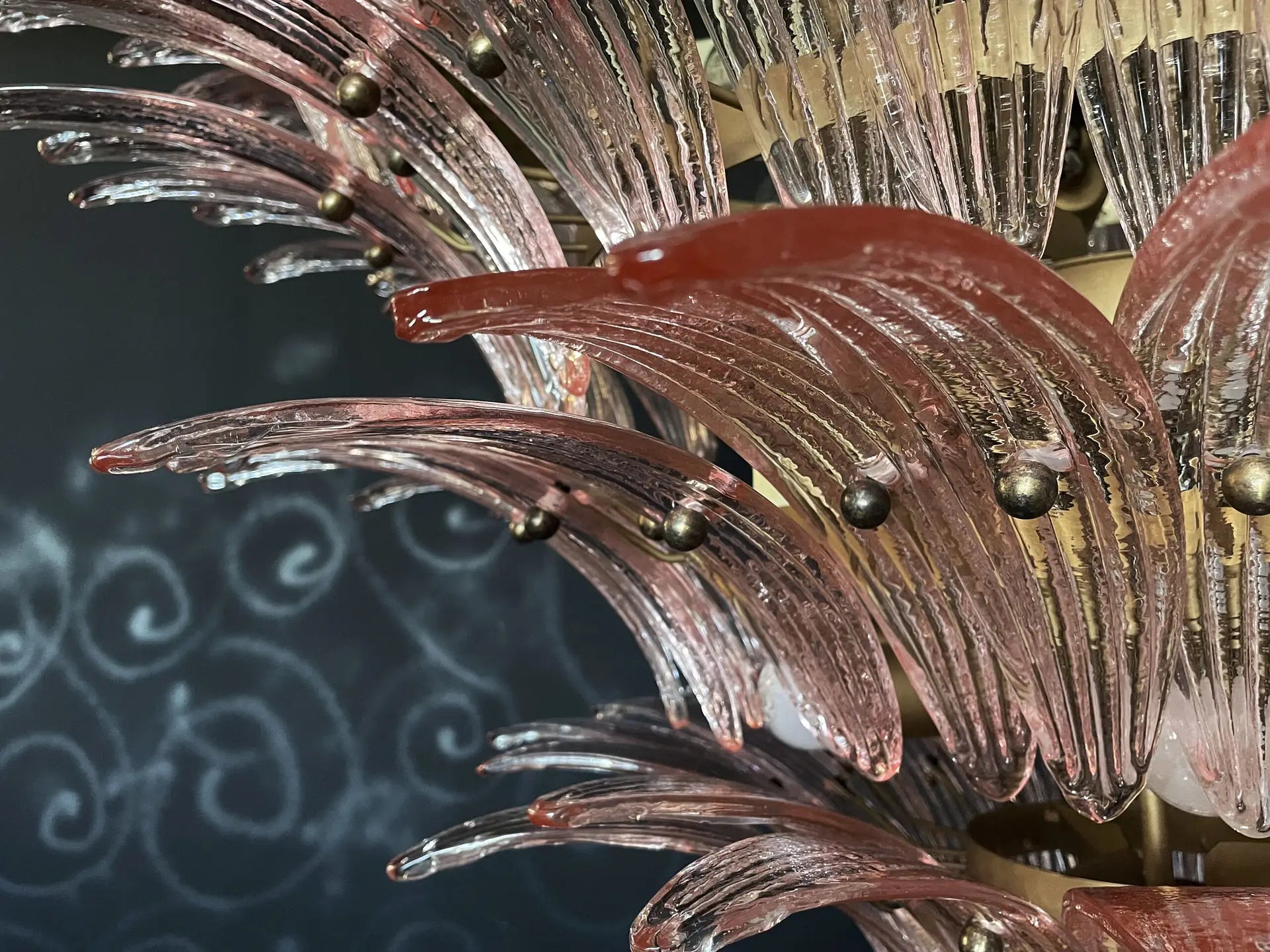 Murano Lysekrone – 163 Rosa Palmeglass – detalj 4 – Murano Classics