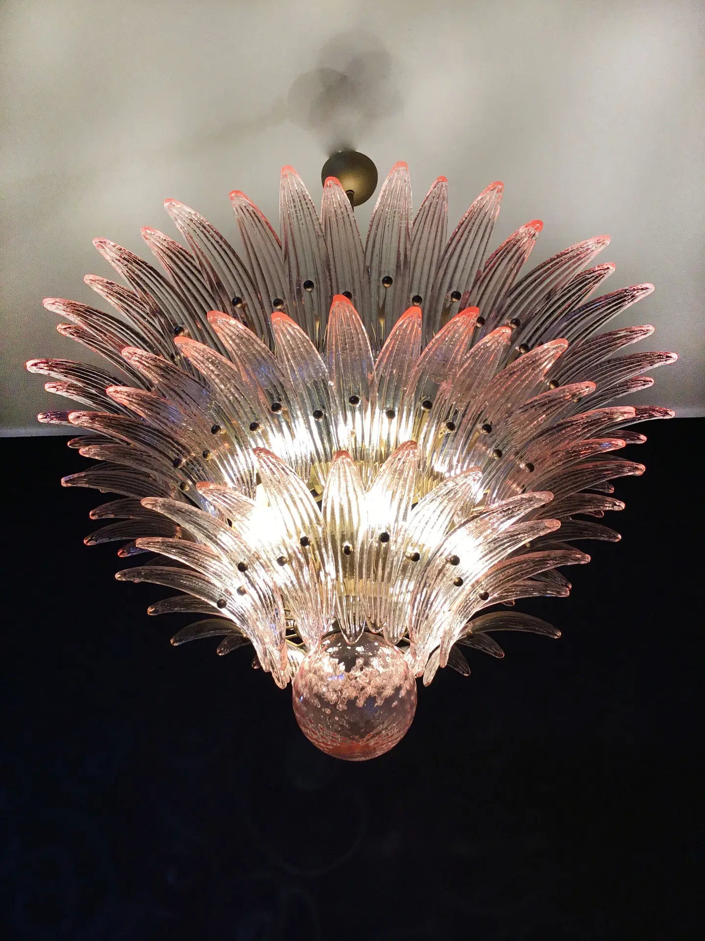 Murano Lysekrone – 104 Rosa Palmeglass – detalj 8 – Murano Classics