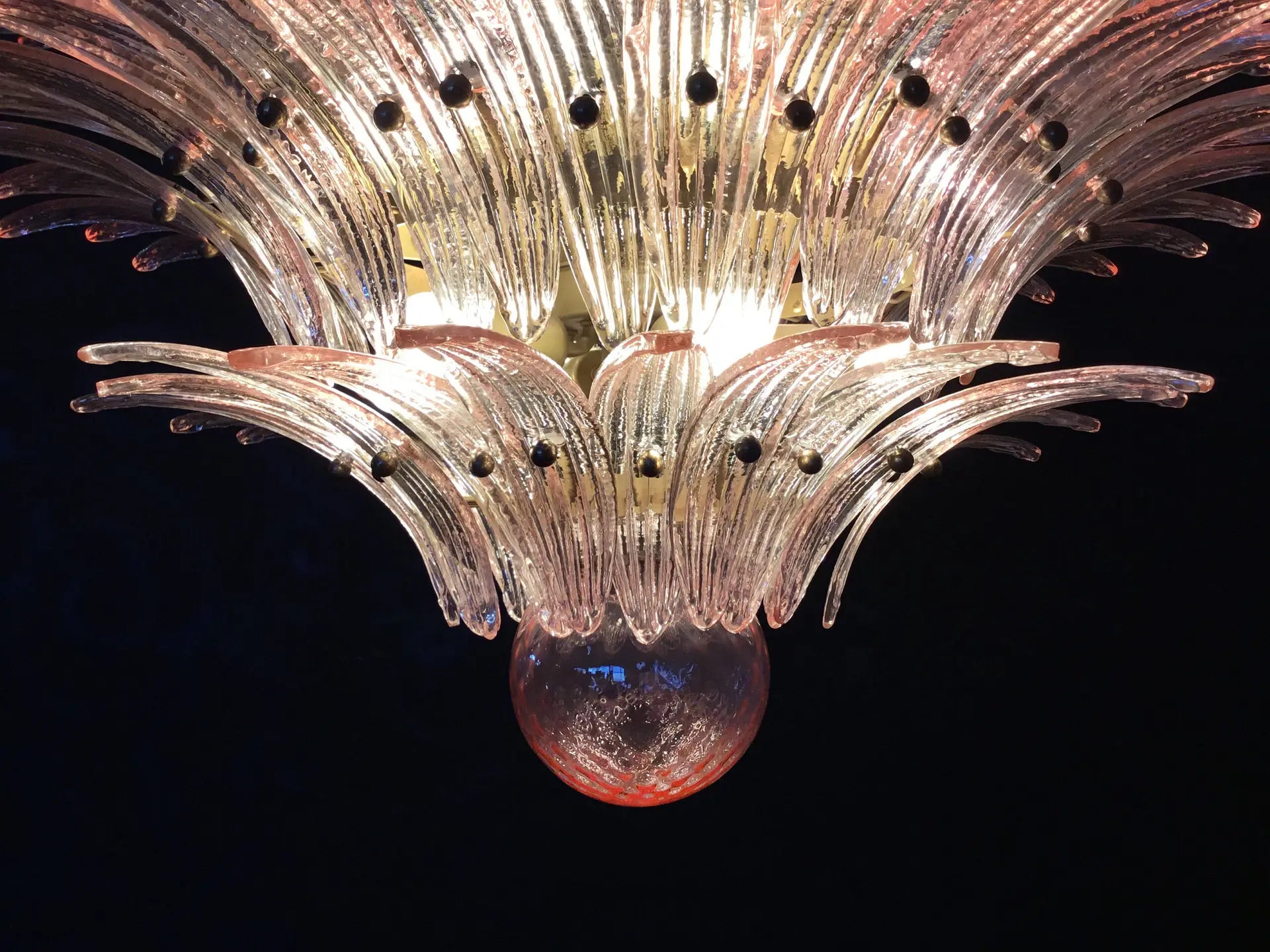 Murano Lysekrone – 104 Rosa Palmeglass – detalj 6 – Murano Classics