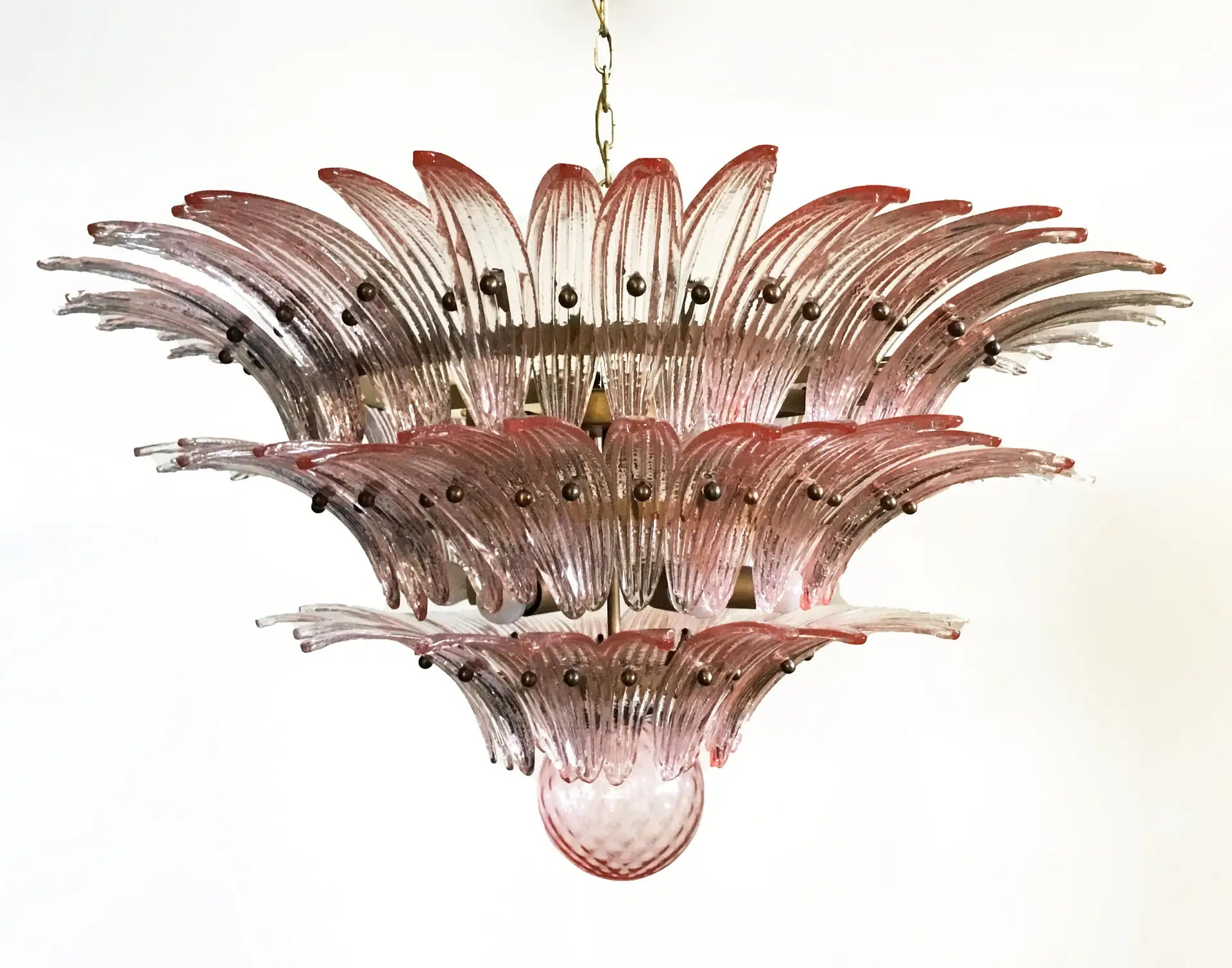 Murano Lysekrone – 104 Rosa Palmeglass – detalj 10 – Murano Classics