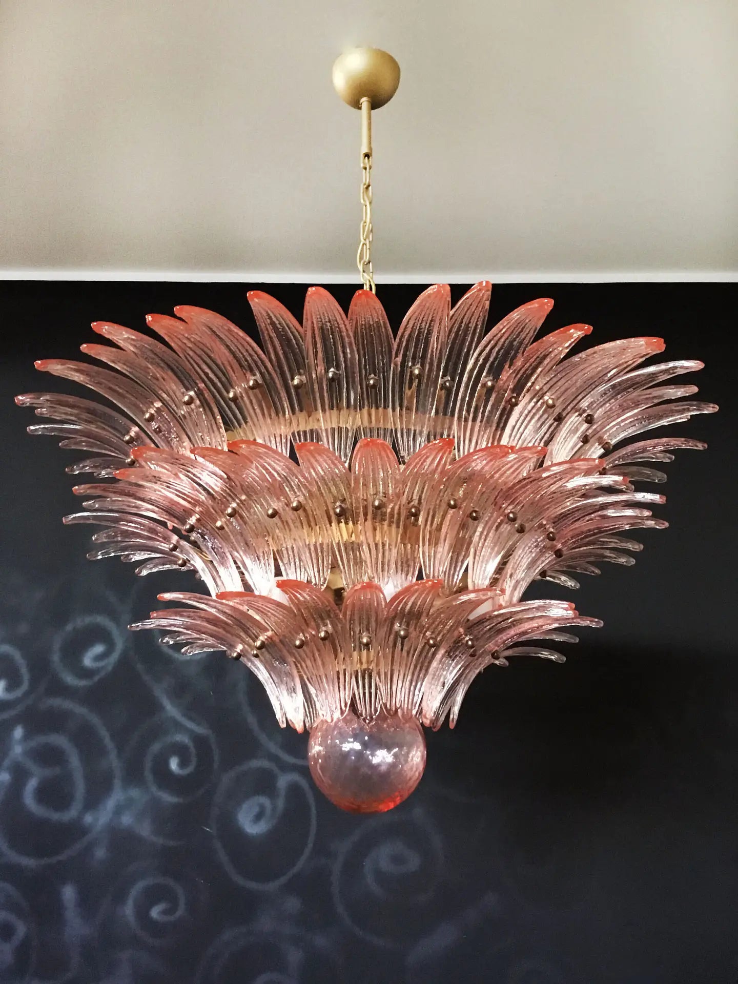 Murano Lysekrone | 104 Rosa Palmeglass