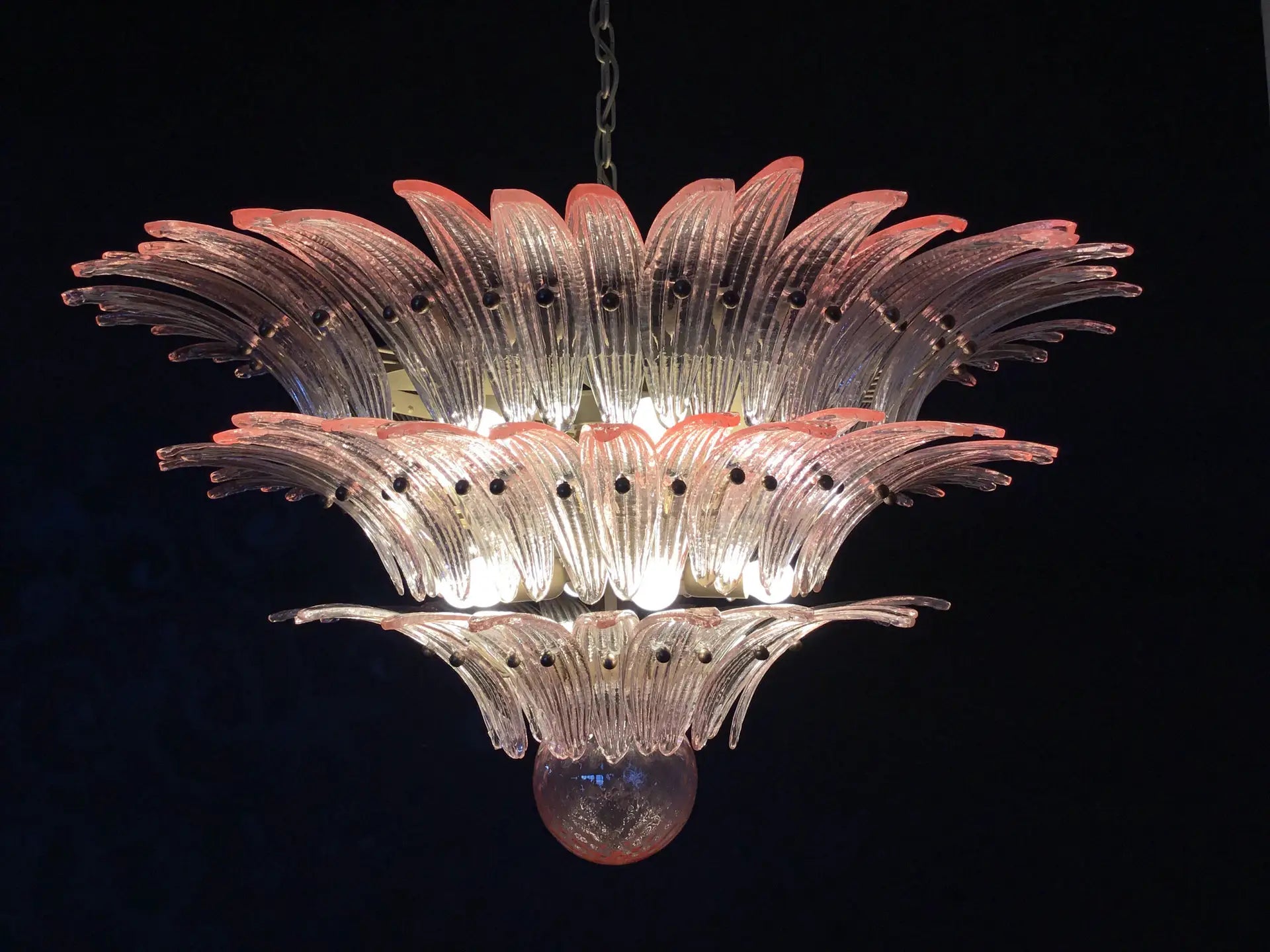 Murano Lysekrone – 104 Rosa Palmeglass – detalj 9 – Murano Classics