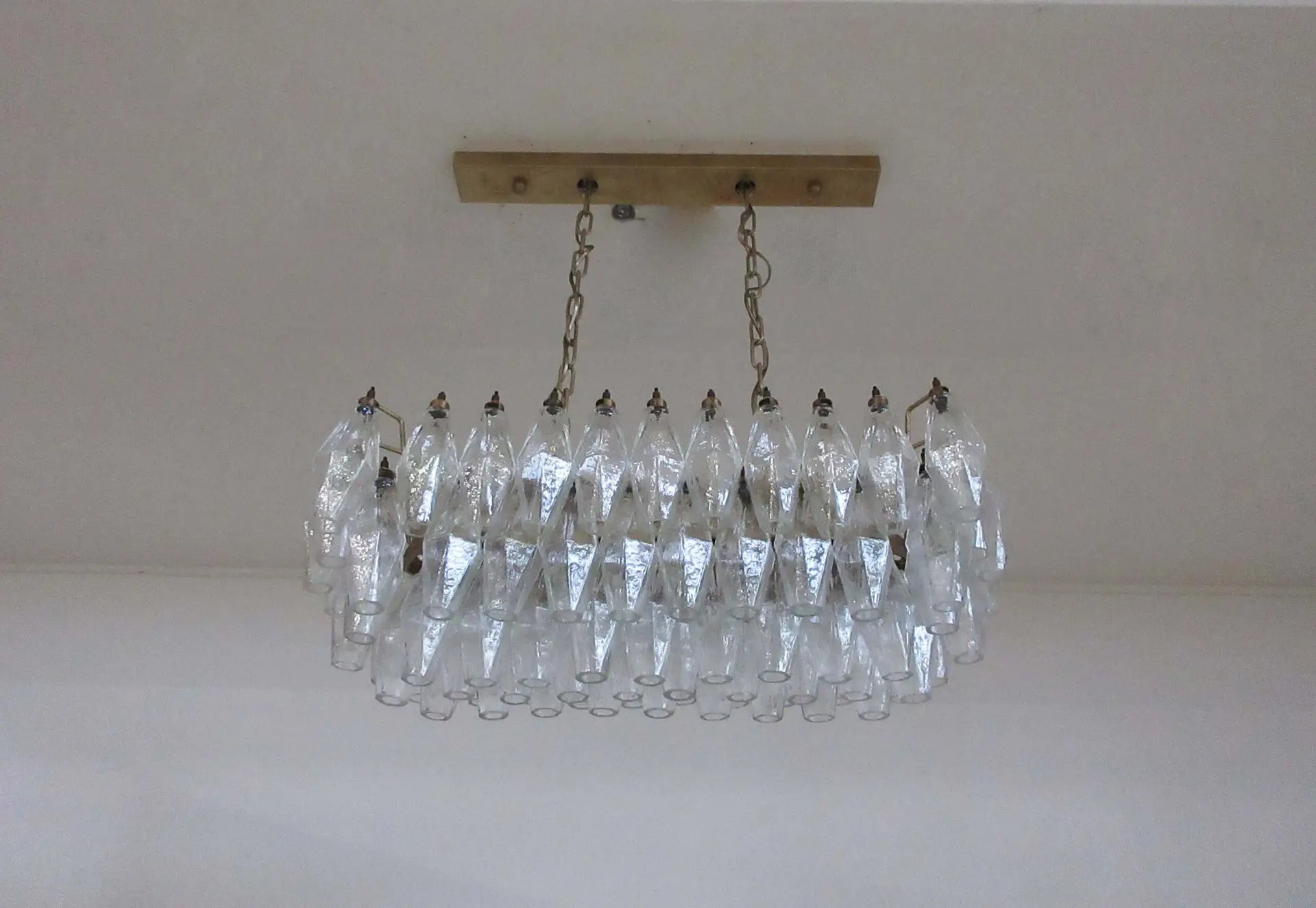 Murano Lysekrone – 84 Klare Poliedriglass – detalj 2 – Murano Classics