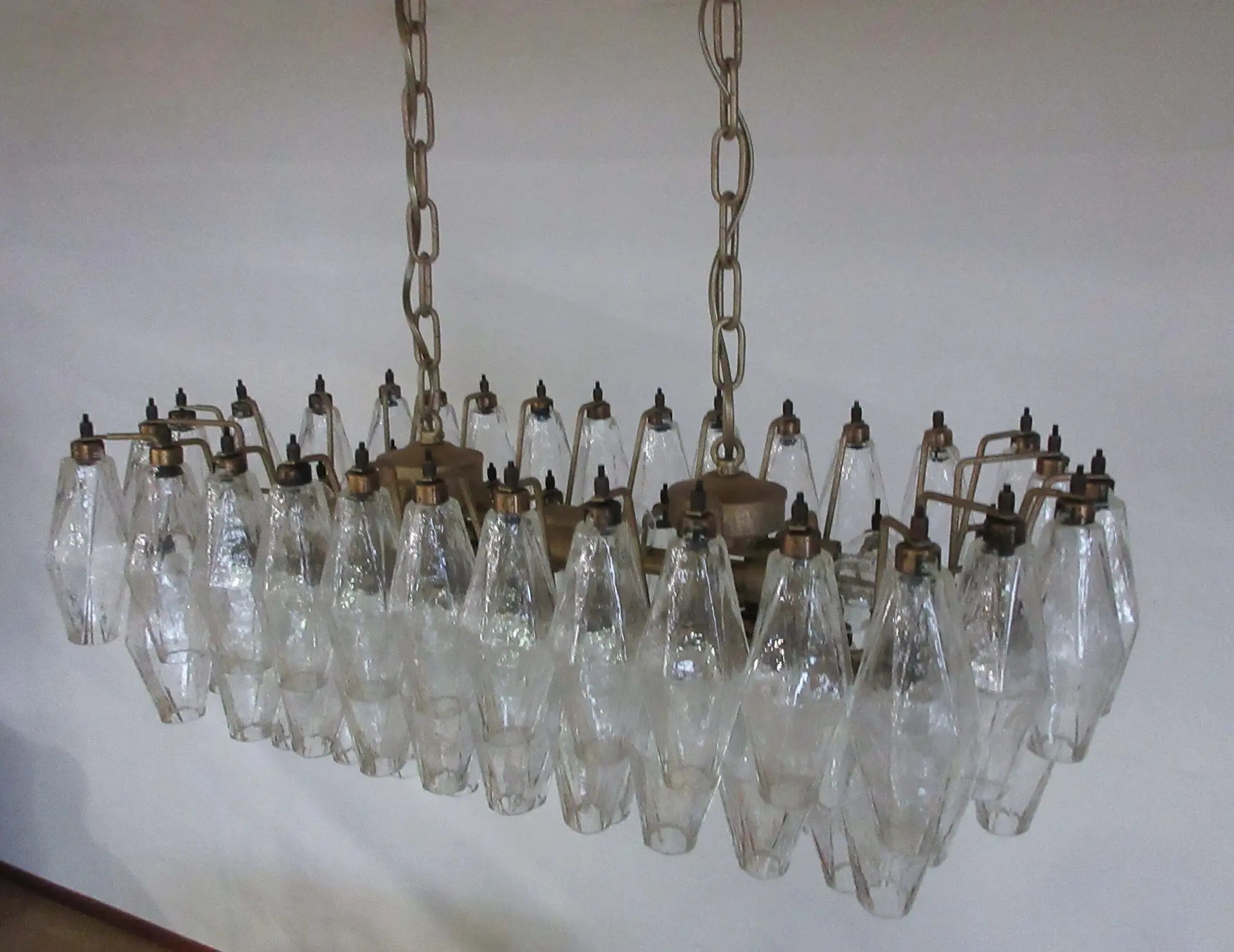 Murano Lysekrone – 84 Klare Poliedriglass – detalj 8 – Murano Classics