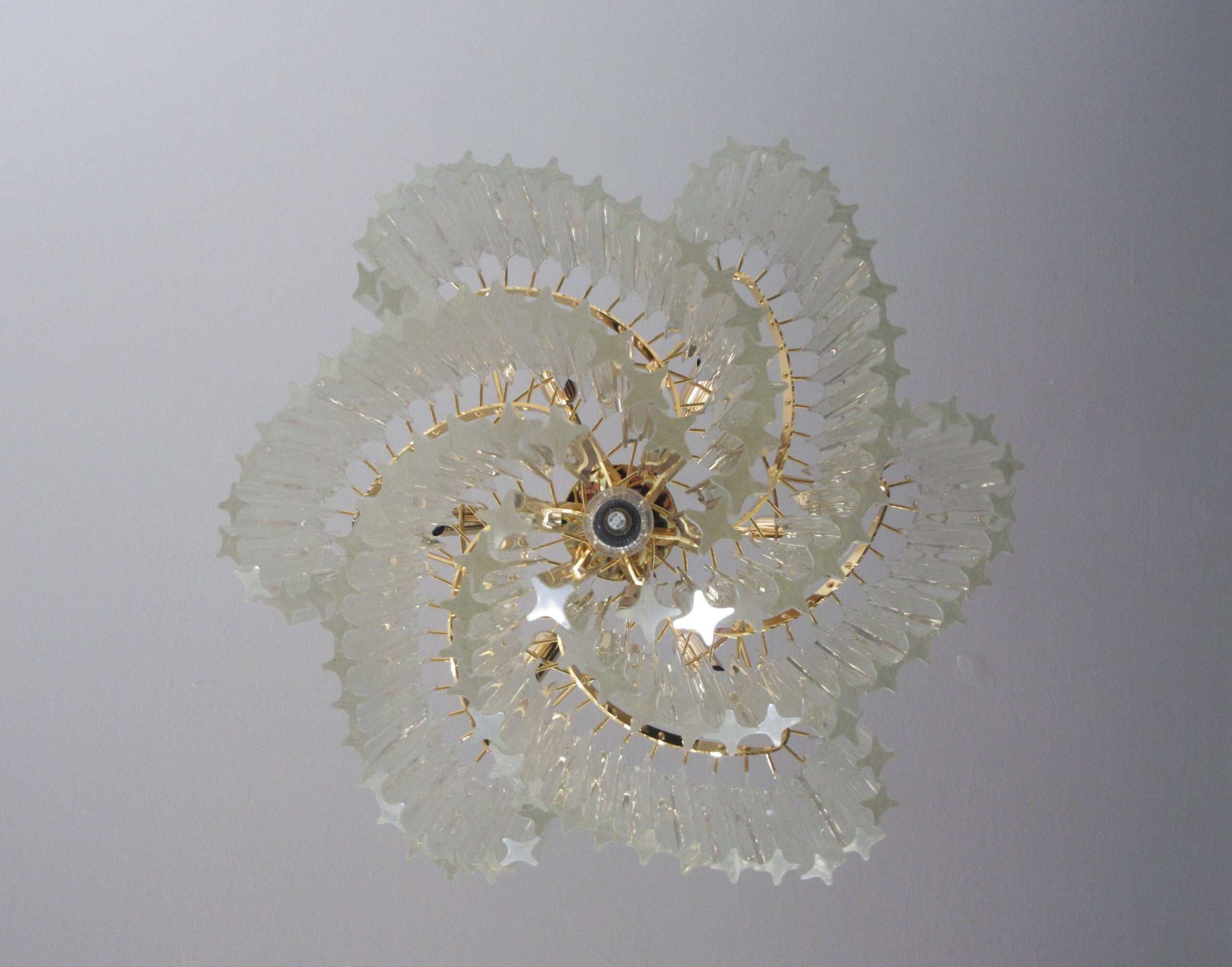 Murano Lysekrone – 114 Klare Prismeglass – detalj 1 – Murano Classics