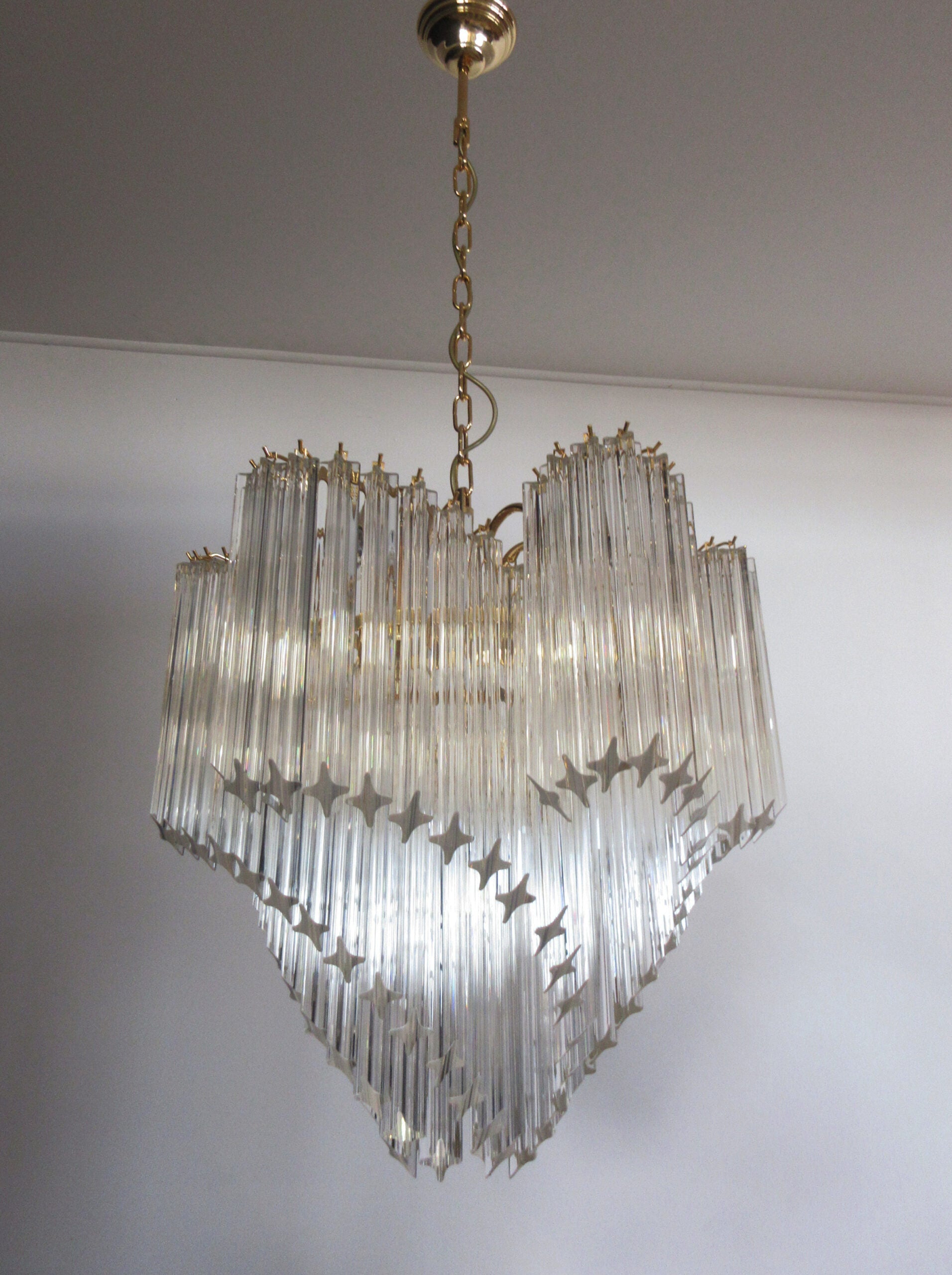 Murano Lysekrone – 114 Klare Prismeglass – detalj 2 – Murano Classics
