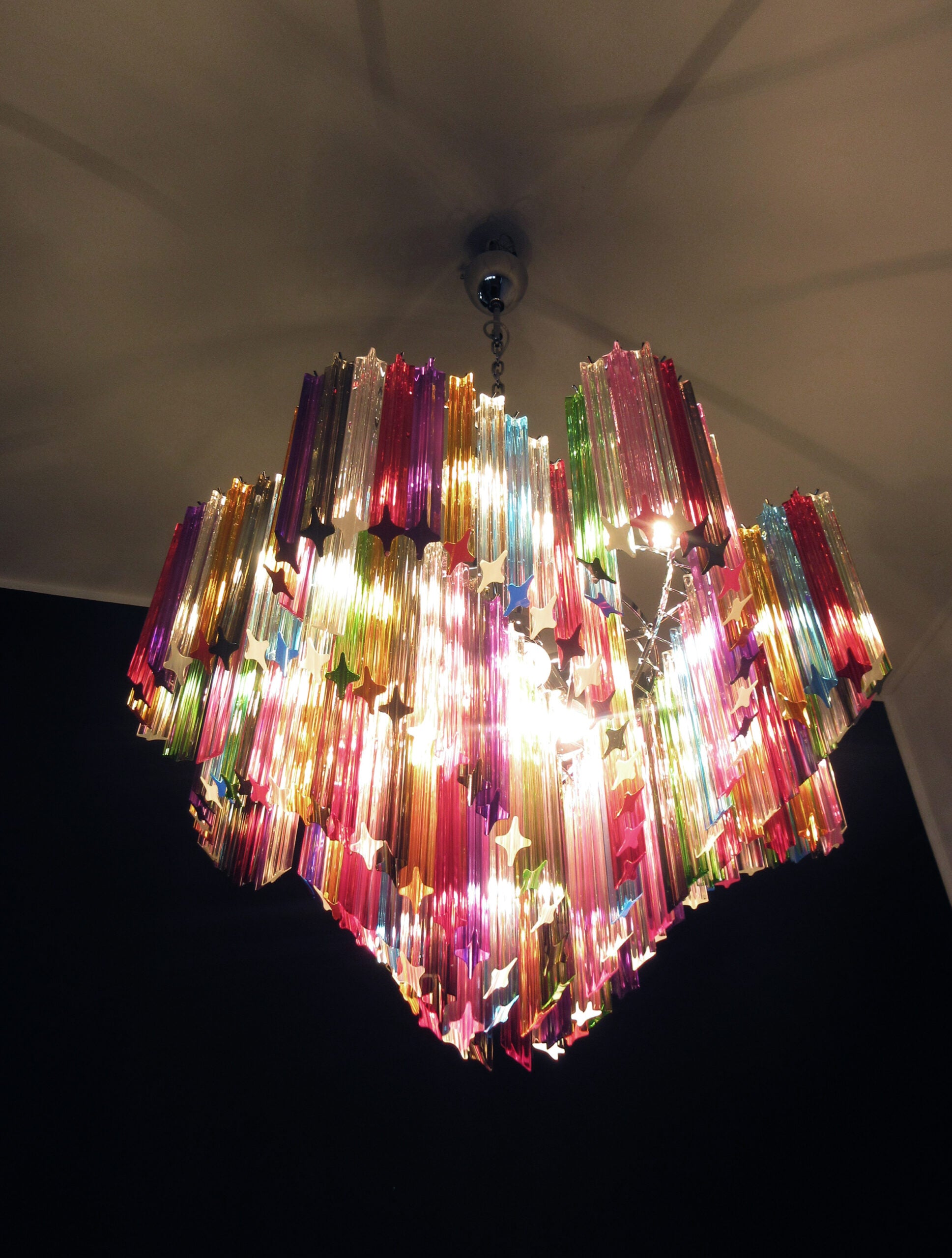 Murano Lysekrone – 200 Multifargede Prismeglass – detalj 6 – Murano Classics