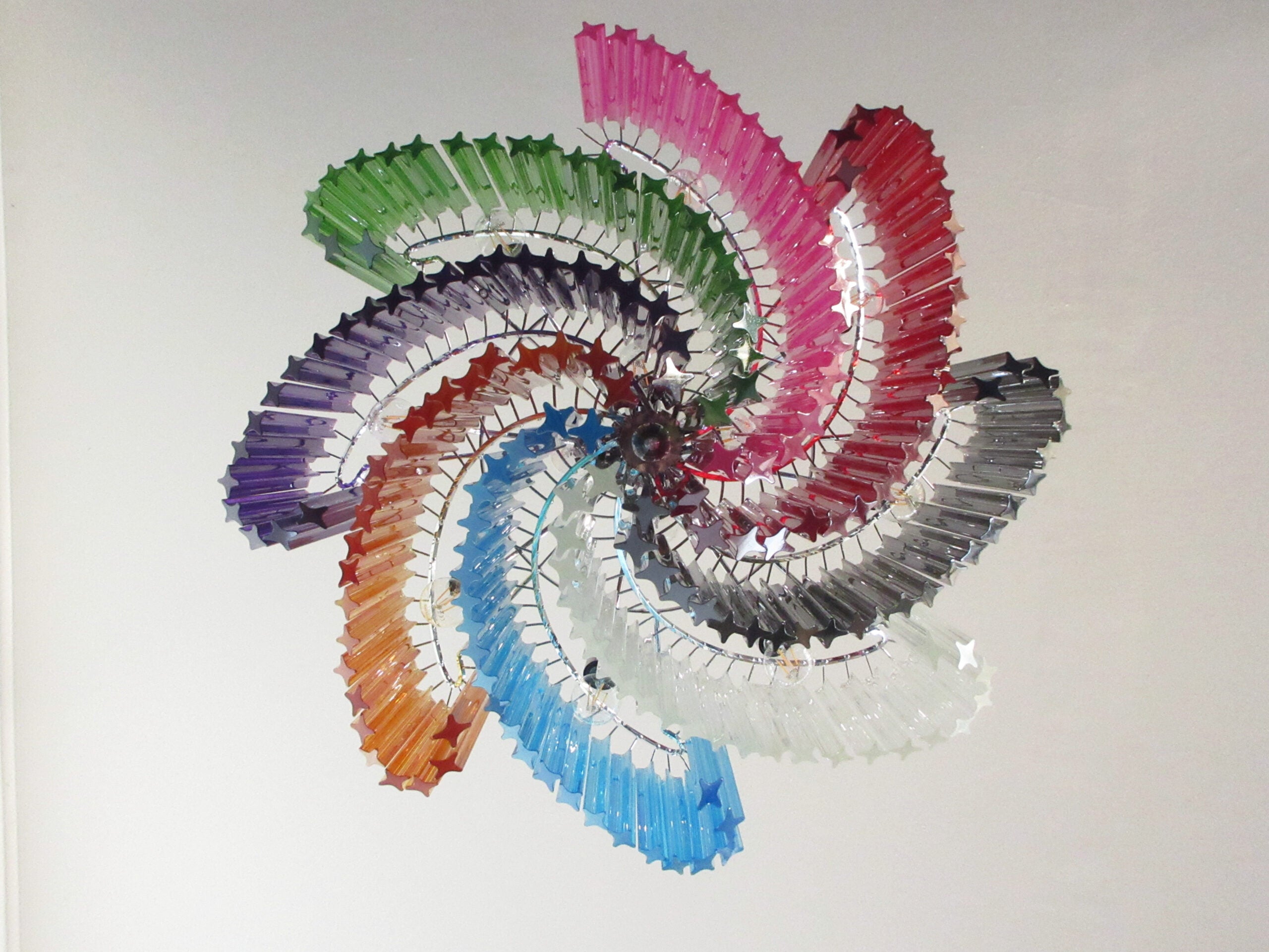 Murano Lysekrone – 200 Multifargede Prismeglass – detalj 1 – Murano Classics