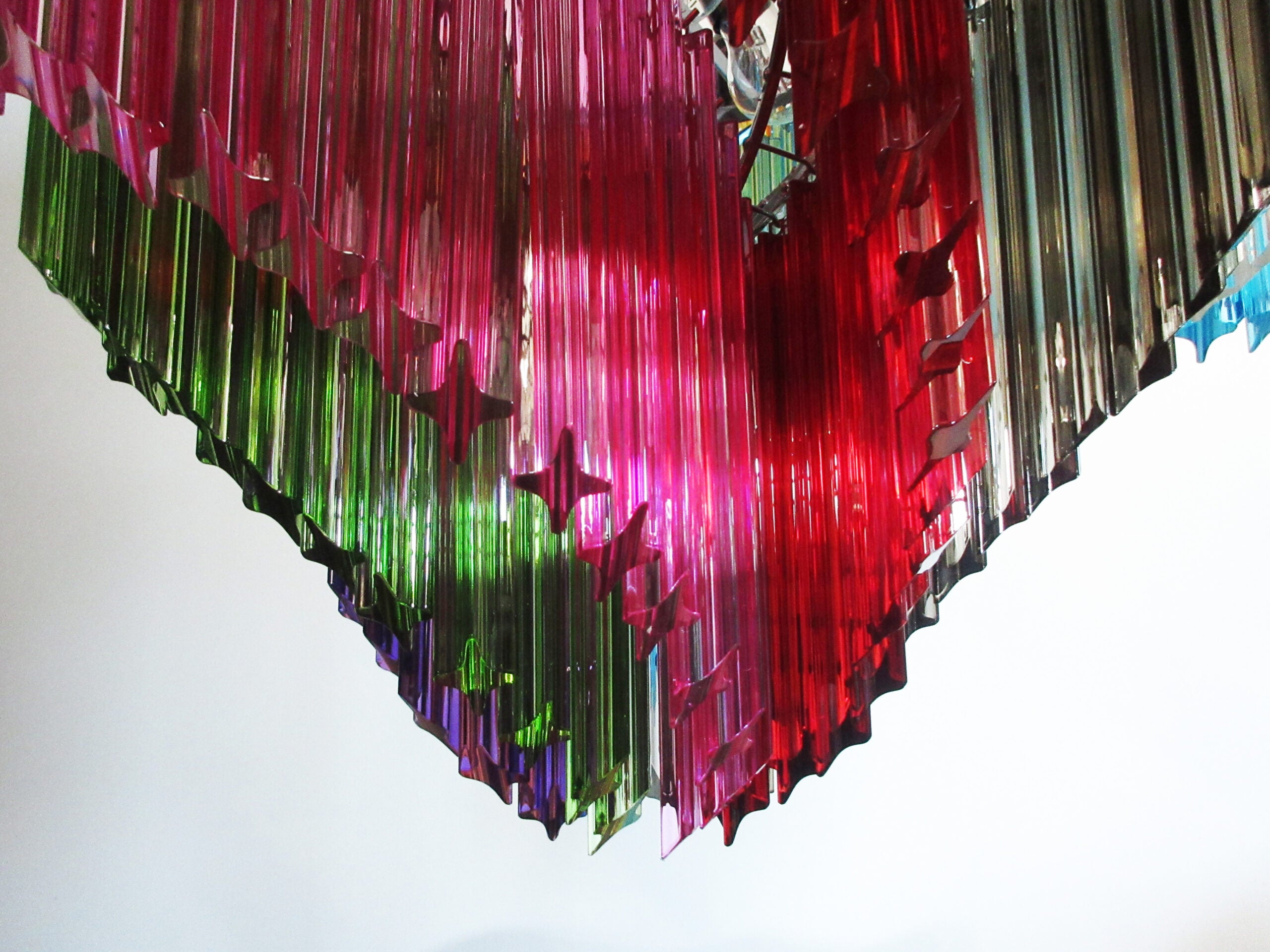 Murano Lysekrone – 200 Multifargede Prismeglass – detalj 3 – Murano Classics
