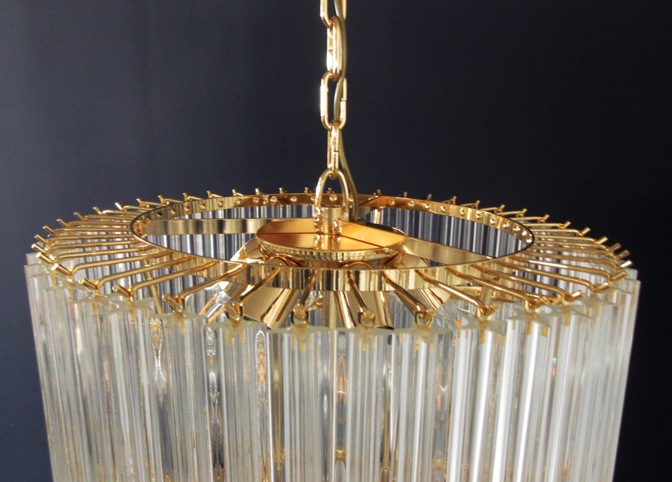 Murano Lysekrone – 166 Klare Prismeglass – detalj 2 – Murano Classics