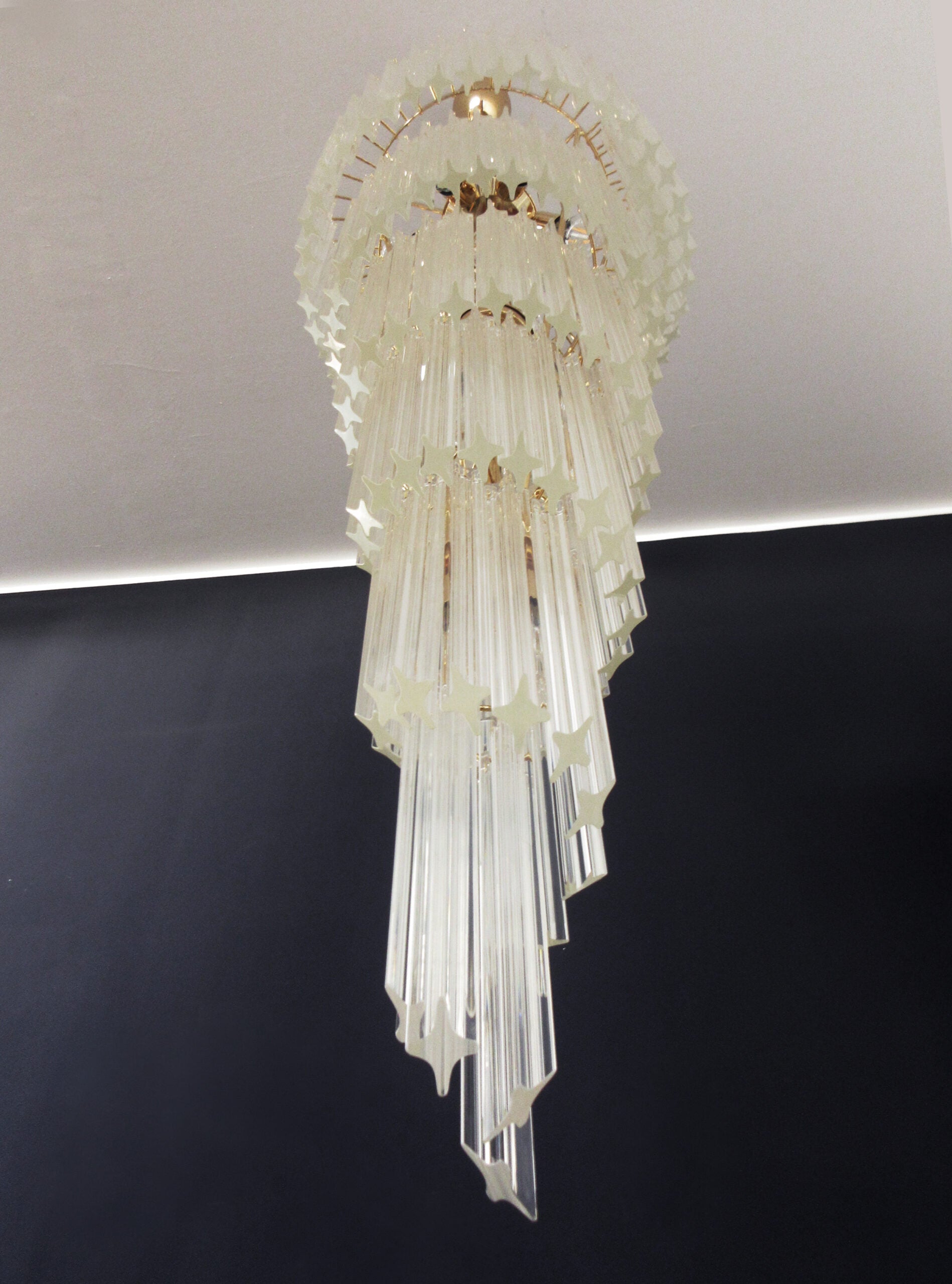 Murano Lysekrone – 166 Klare Prismeglass – detalj 1 – Murano Classics