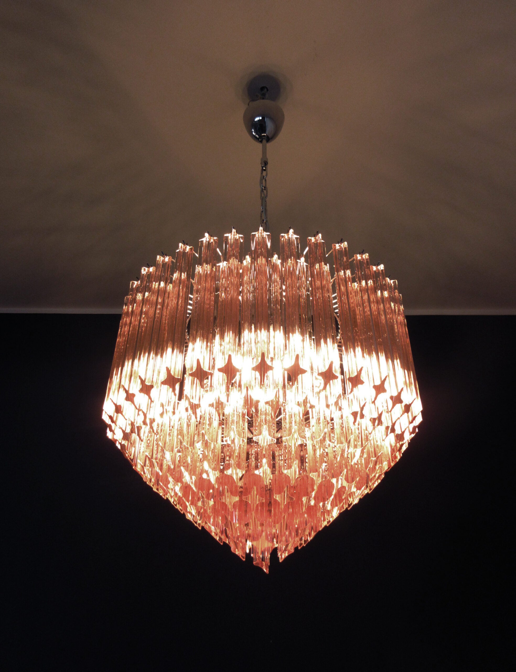 Murano Lysekrone – 163 Rosa Prismeglass – detalj 3 – Murano Classics