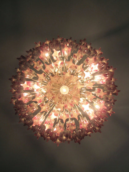 Murano Chandelier | 107 Purple Prismatic glass