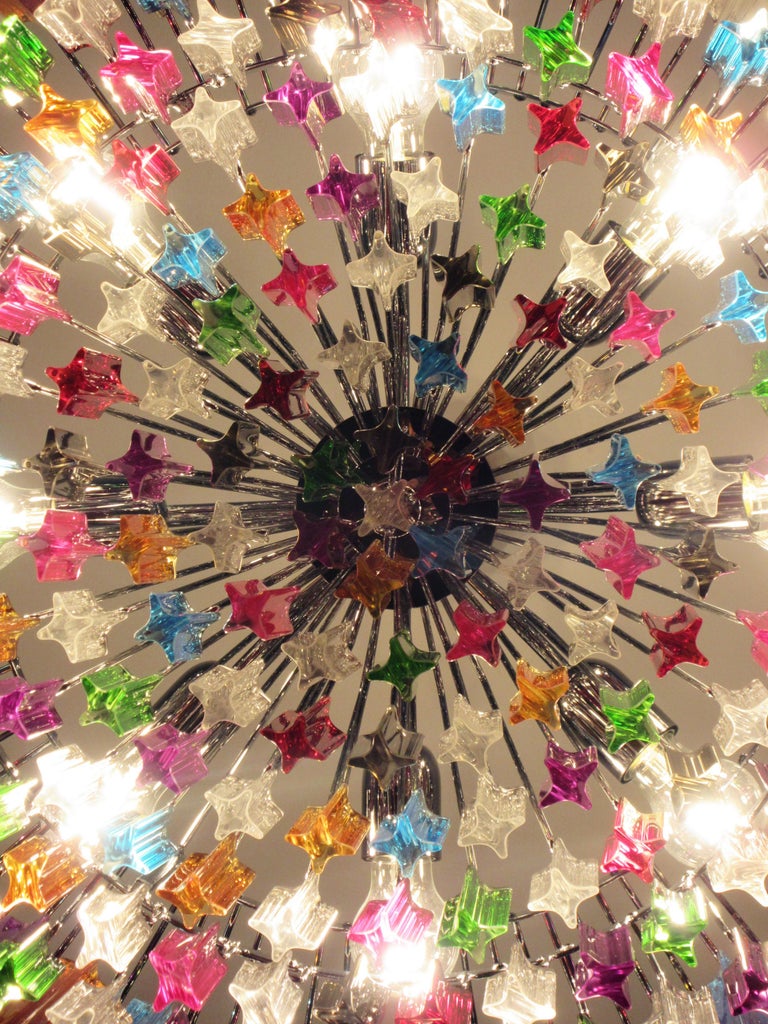 Murano Lysekrone – 265 Multifargede Prismeglass – detalj 7 – Murano Classics
