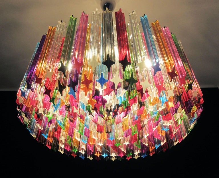 Murano Lysekrone – 265 Multifargede Prismeglass – detalj 9 – Murano Classics