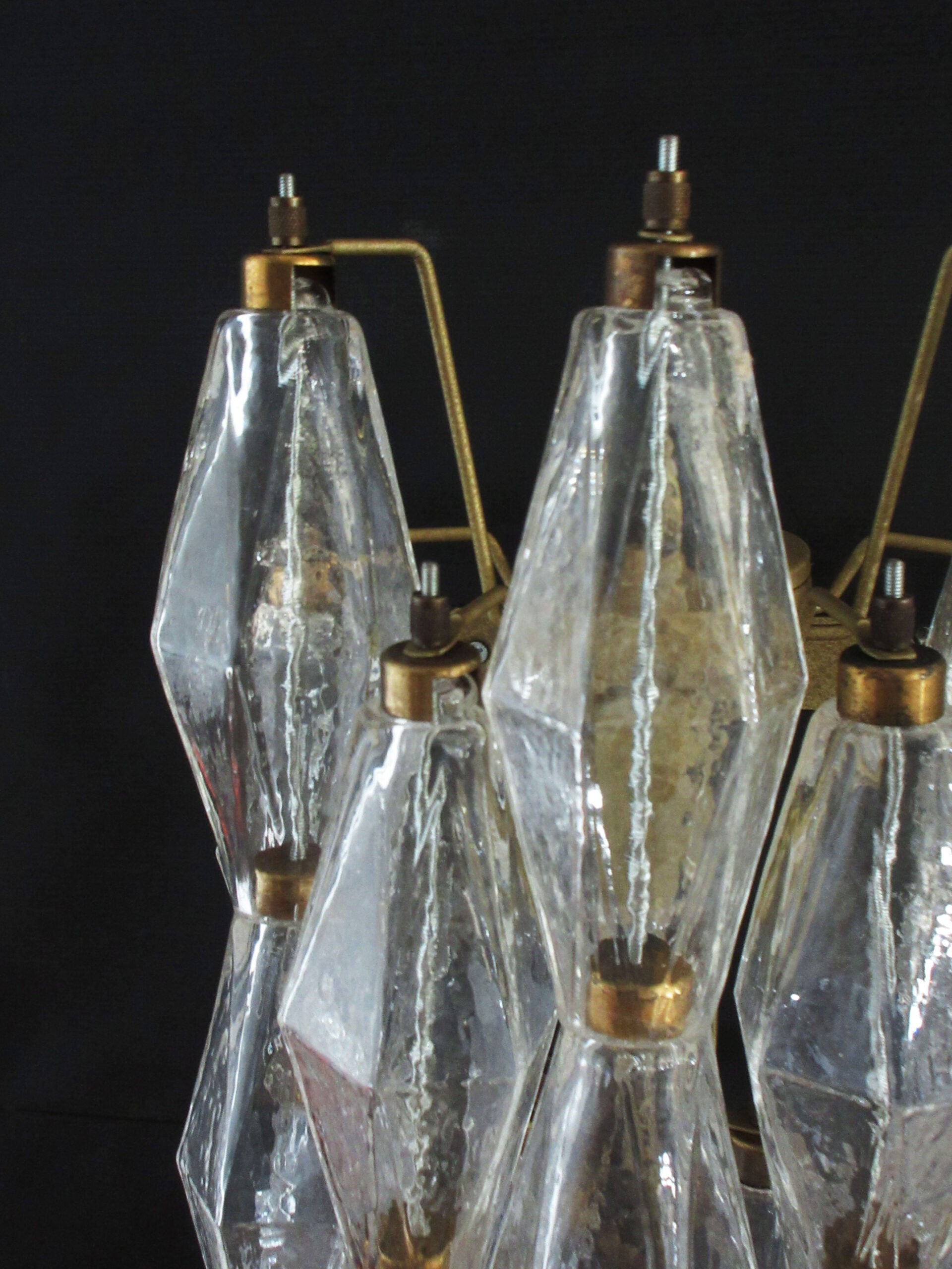 Murano Vegglampe – 16 Klare Poliedriglass – 2 stk – detalj 4 – Murano Classics
