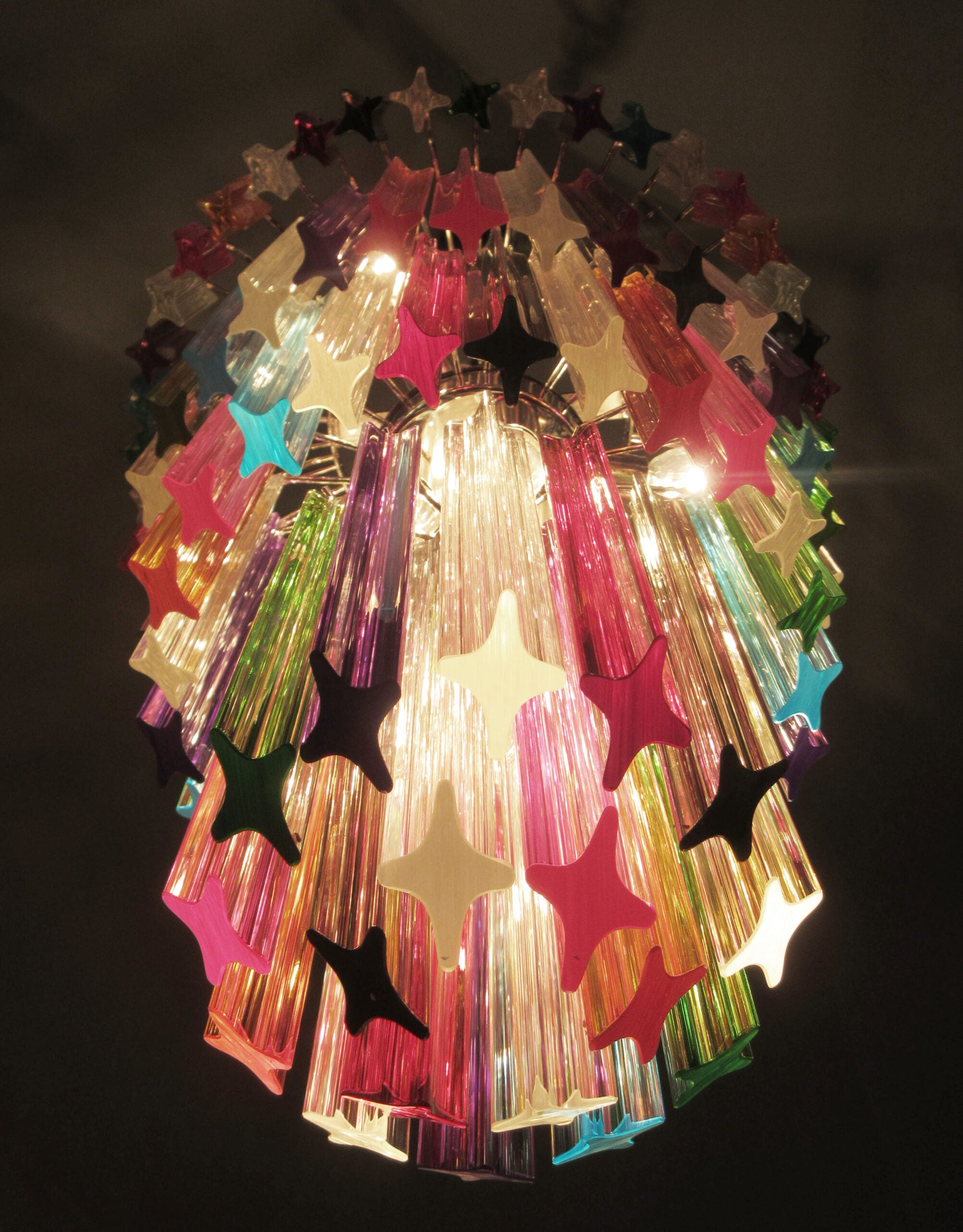 Murano Lysekrone – 111 Multifargede Prismeglass – detalj 4 – Murano Classics