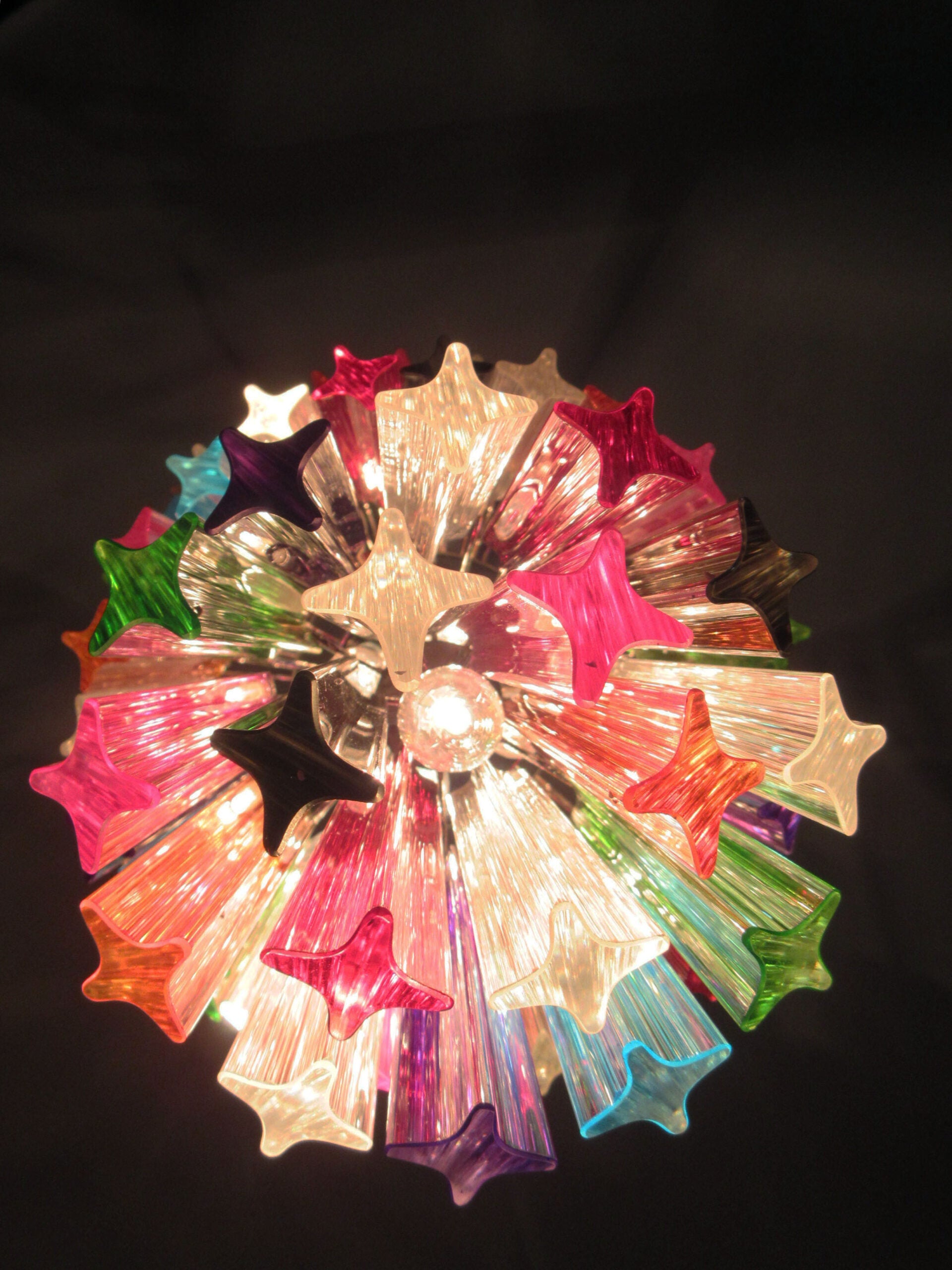 Murano Lysekrone – 111 Multifargede Prismeglass – detalj 1 – Murano Classics