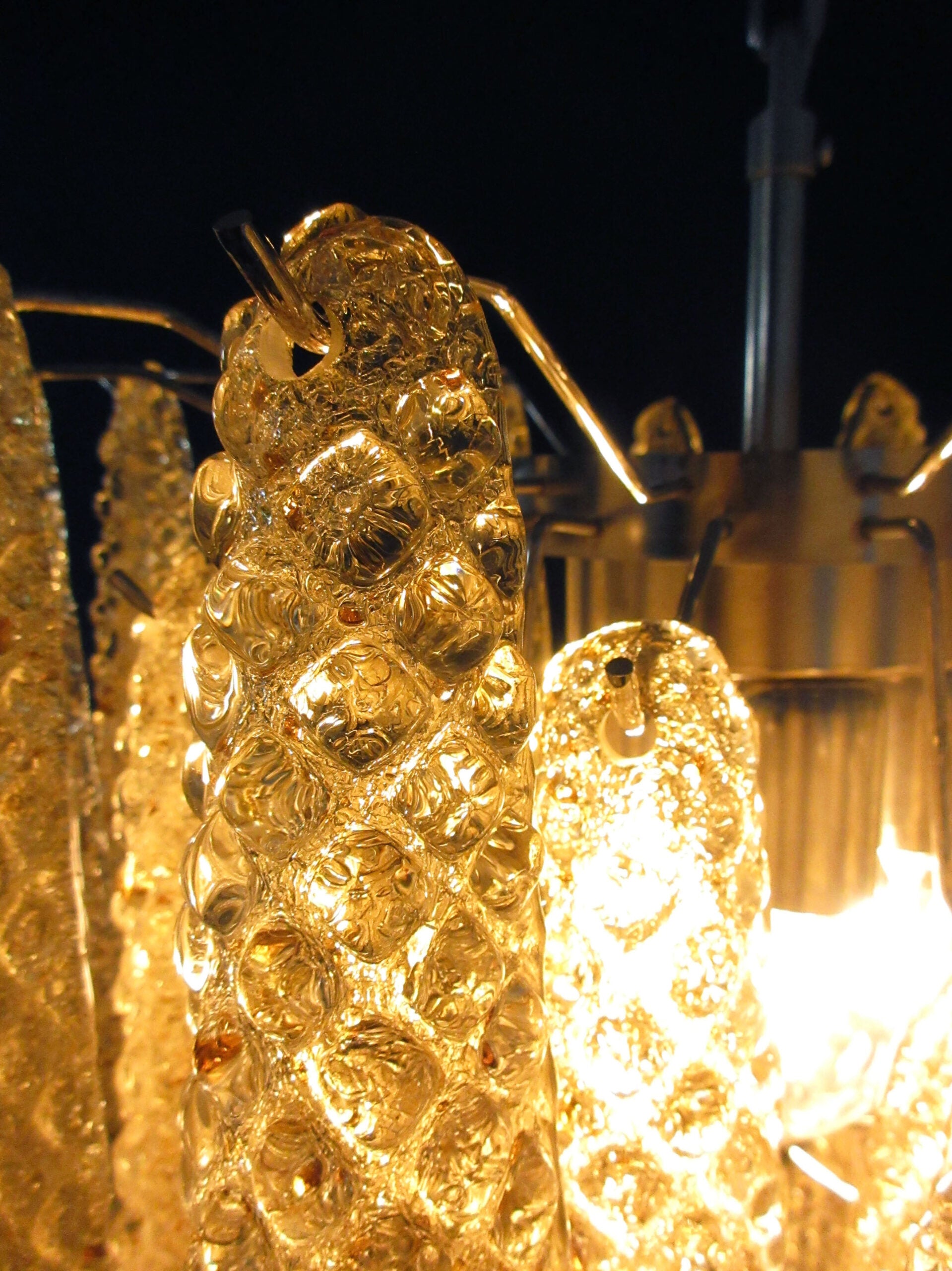 Murano Lysekrone – 41 Gule Dråpeglass – detalj 2 – Murano Classics