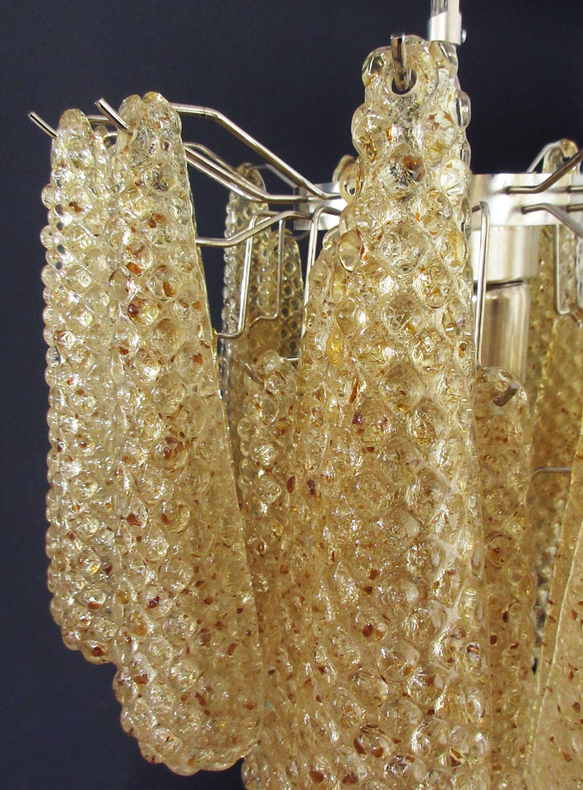 Murano Lysekrone – 41 Gule Dråpeglass – detalj 3 – Murano Classics