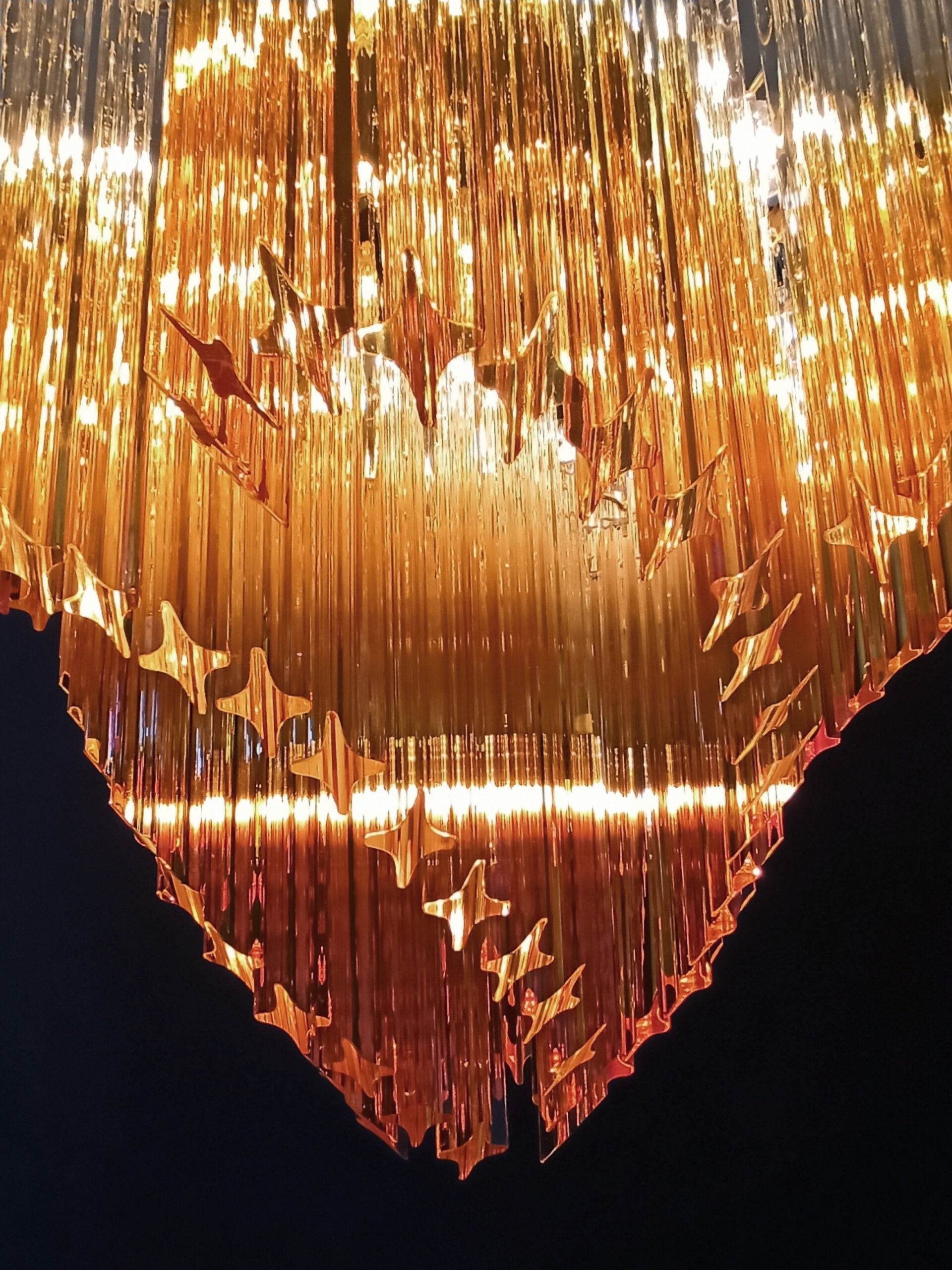 Murano Lysekrone – 114 Gradvis Gule Prismeglass – detalj 3 – Murano Classics