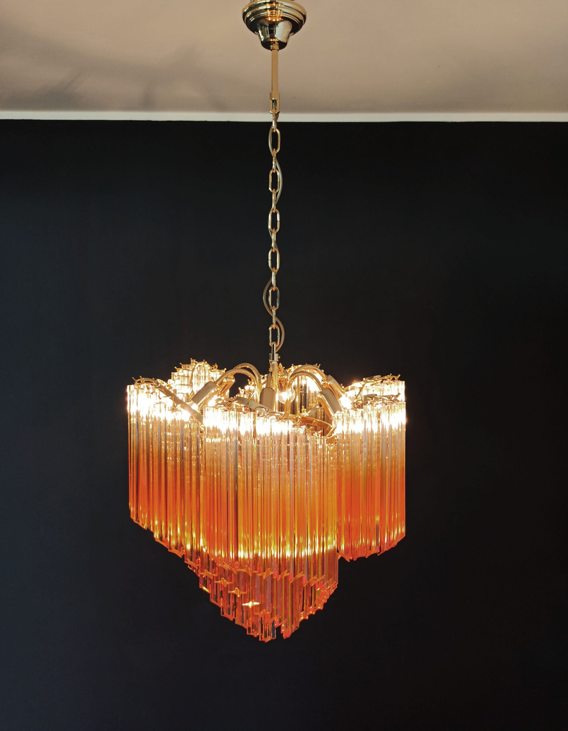 Murano Lysekrone – 114 Gradvis Gule Prismeglass – detalj 4 – Murano Classics