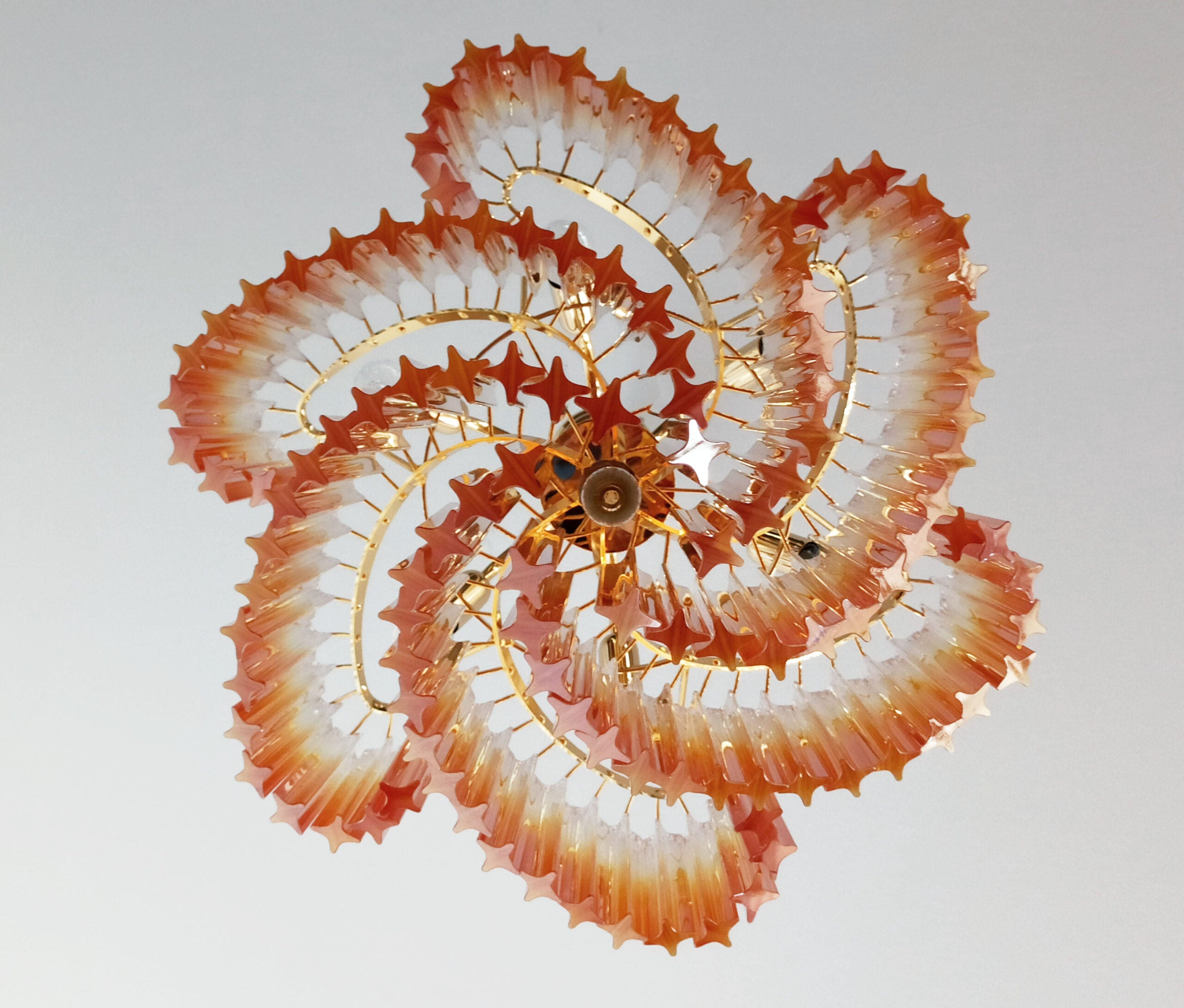 Murano Lysekrone – 114 Gradvis Gule Prismeglass – detalj 1 – Murano Classics