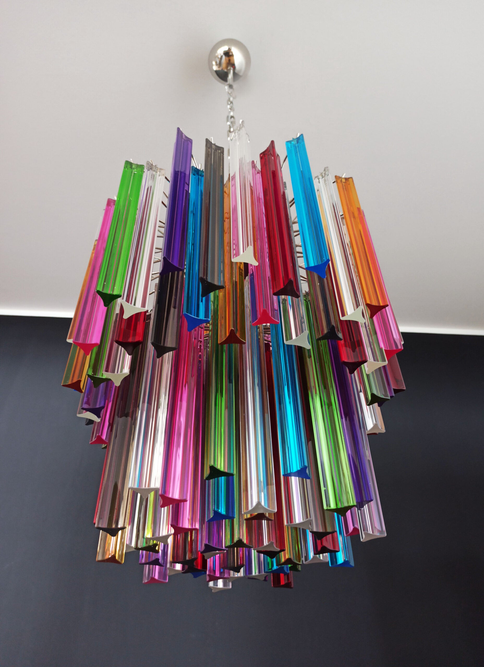 Murano Lysekrone – 107 Multifargede Prismeglass – detalj 7 – Murano Classics