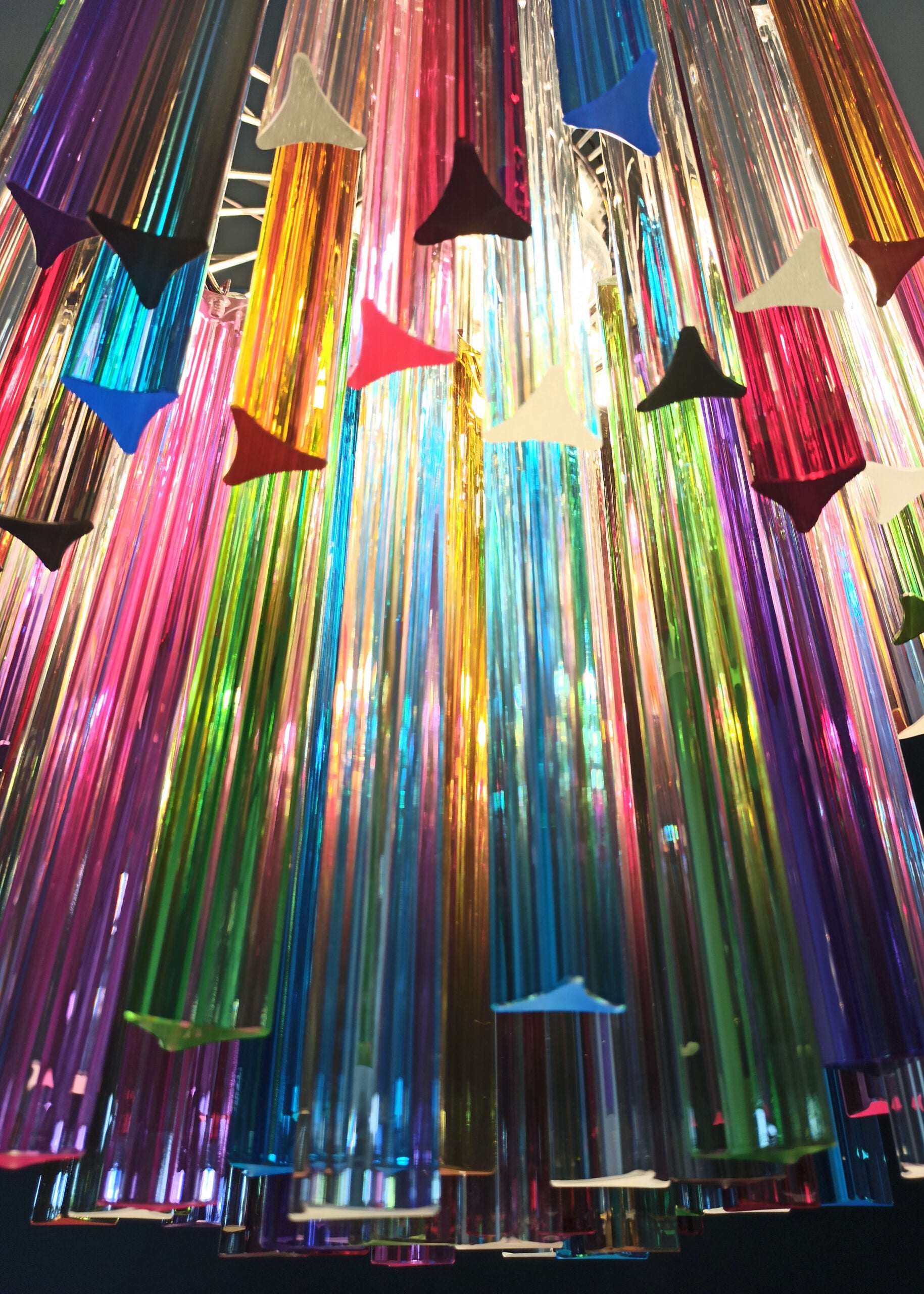 Murano Lysekrone – 107 Multifargede Prismeglass – detalj 5 – Murano Classics