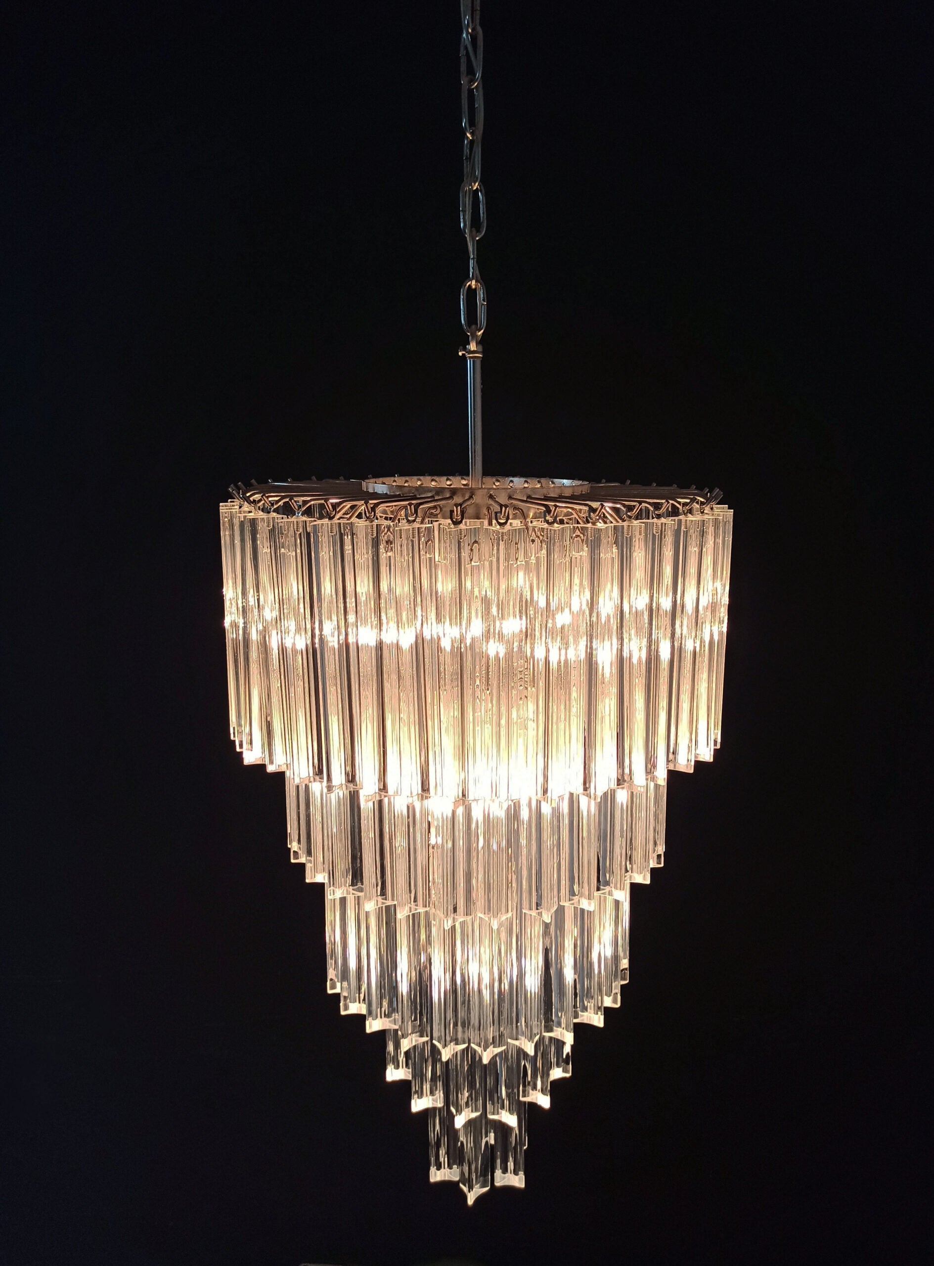 Murano Lysekrone – 111 Klare Prismeglass – Murano Classics