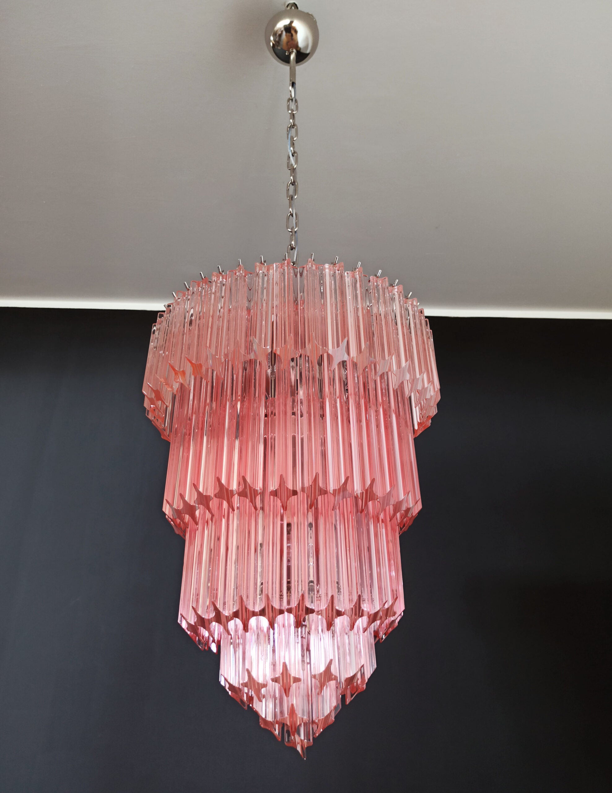 Murano Lysekrone – 112 Rosa Prismeglass – Murano Classics