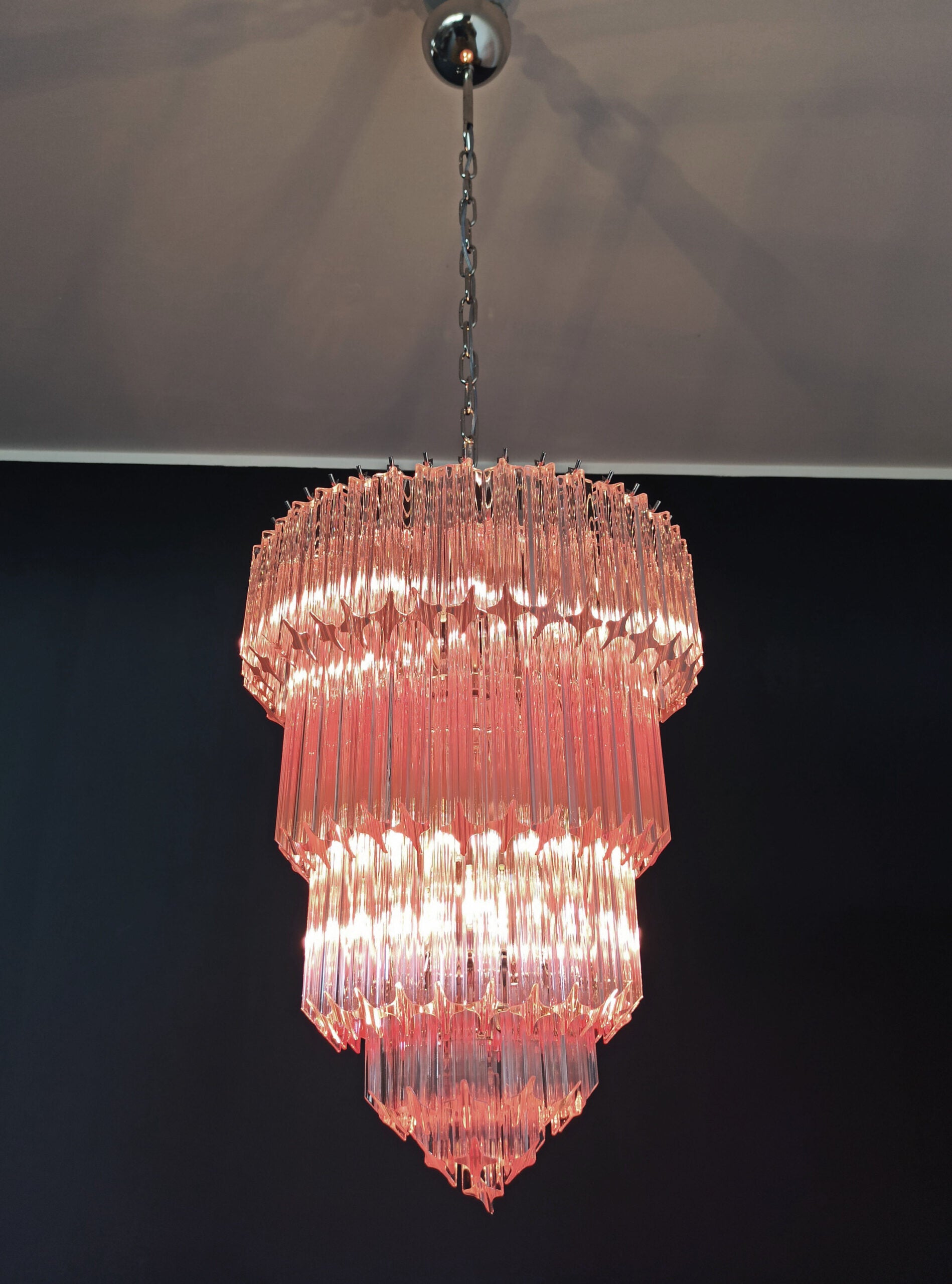 Murano Lysekrone – 112 Rosa Prismeglass – detalj 5 – Murano Classics