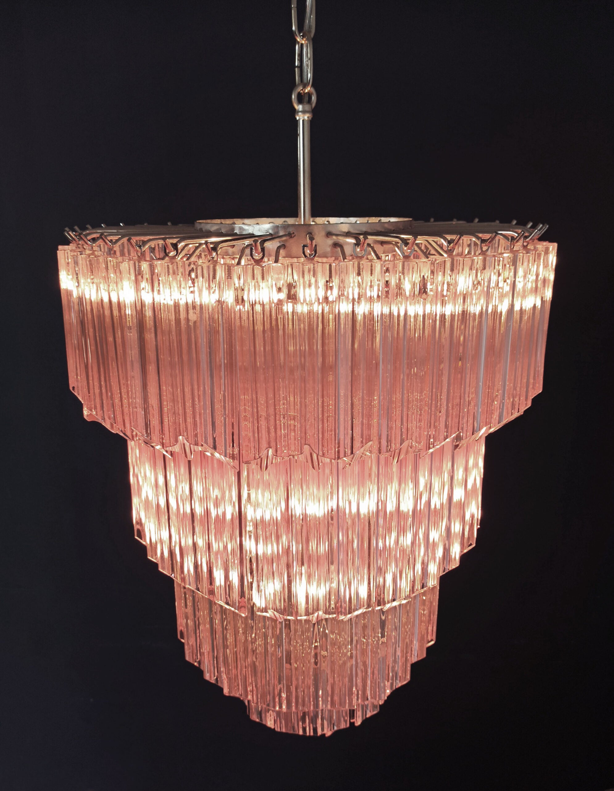 Murano Lysekrone – 112 Rosa Prismeglass – detalj 7 – Murano Classics