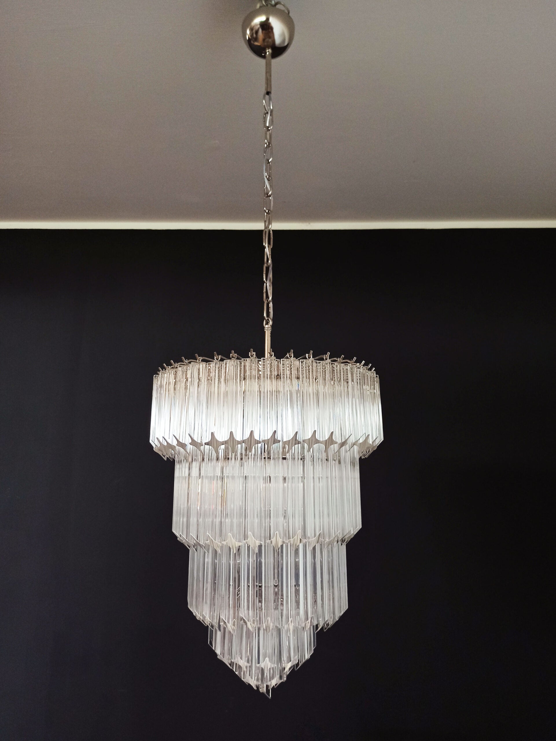 Murano Lysekrone – 112 Klare Prismeglass – Murano Classics