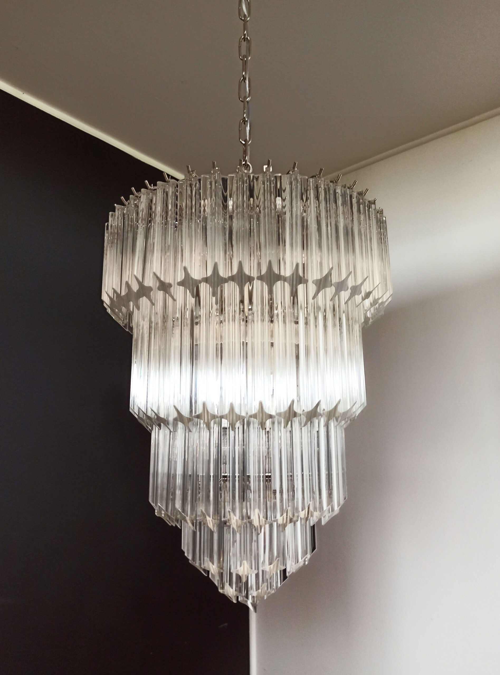 Murano Lysekrone – 112 Klare Prismeglass – detalj 7 – Murano Classics