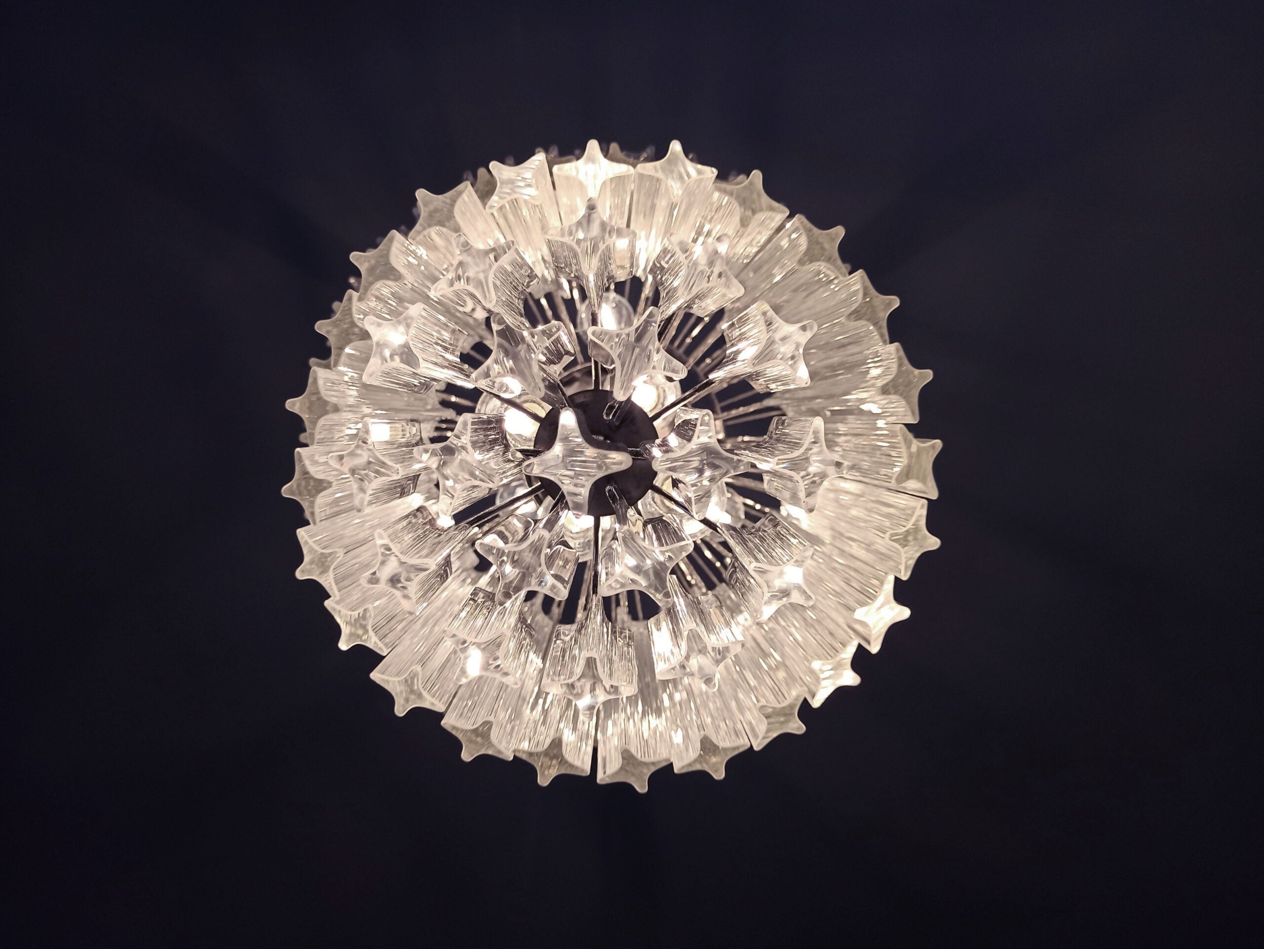 Murano Lysekrone – 112 Klare Prismeglass – detalj 1 – Murano Classics