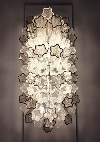 Murano Chandelier | 62 Clear and Smoke-coloured Glass Tubes