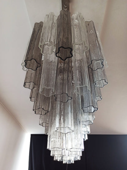 Murano Chandelier | 62 Clear and Smoke-coloured Glass Tubes