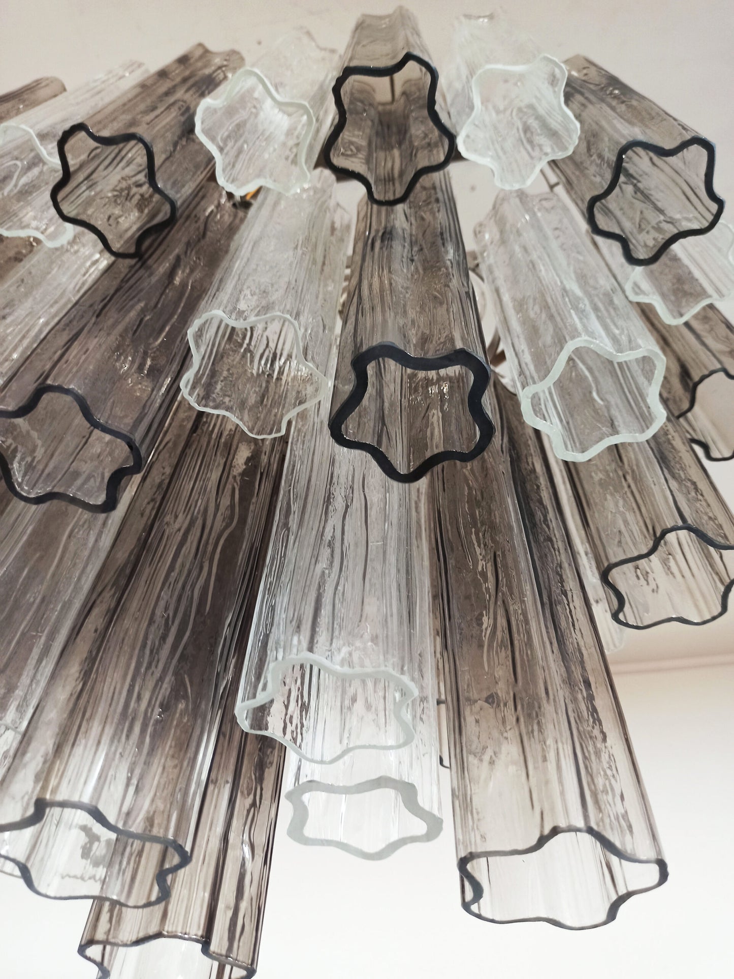 Murano Chandelier | 62 Clear and Smoke-coloured Glass Tubes