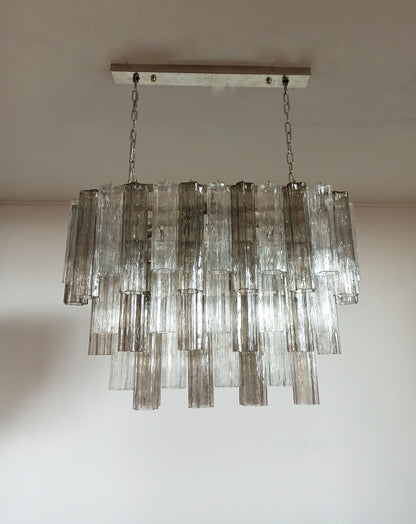 Murano Chandelier | 62 Clear and Smoke-coloured Glass Tubes