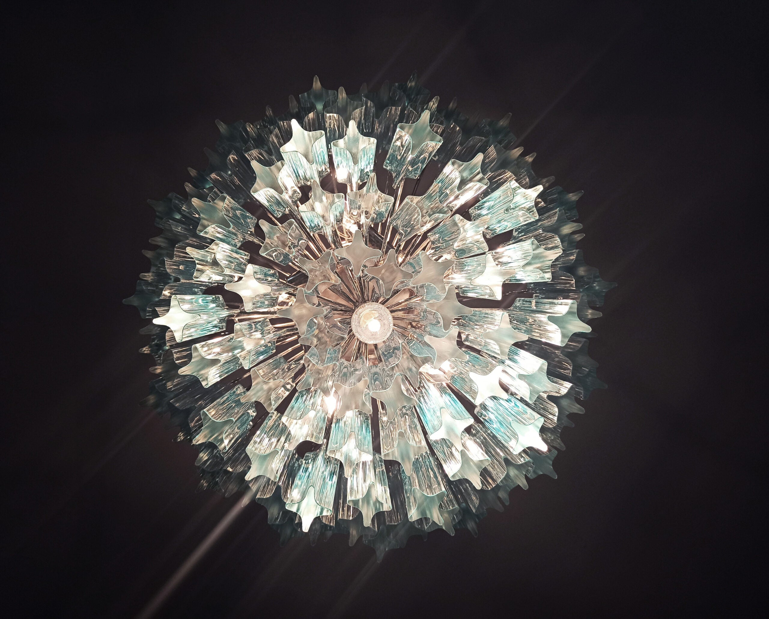 Murano Lysekrone – 107 Blå Prismeglass – detalj 3 – Murano Classics