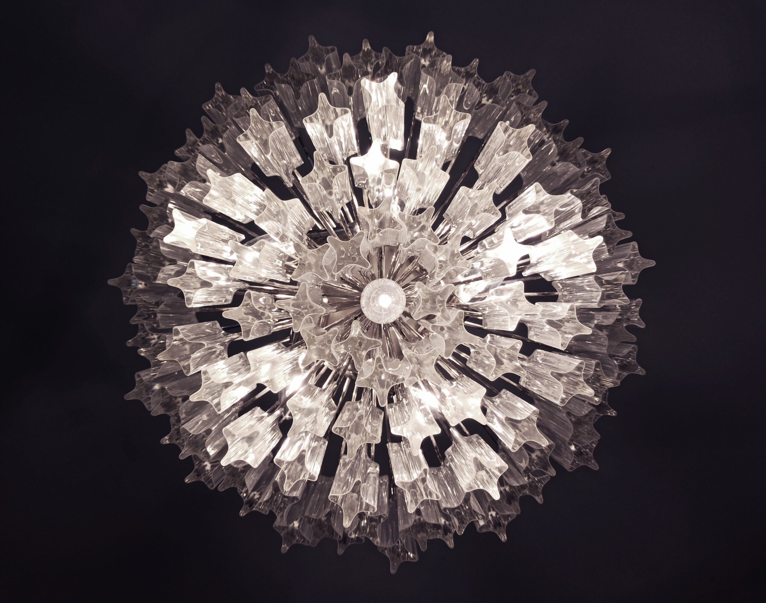 Murano Lysekrone – 107 Klare Prismeglass – detalj 1 – Murano Classics
