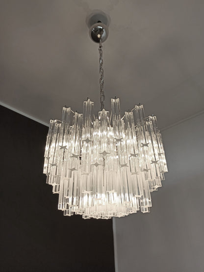 Murano Chandelier | 107 Clear Prism glass