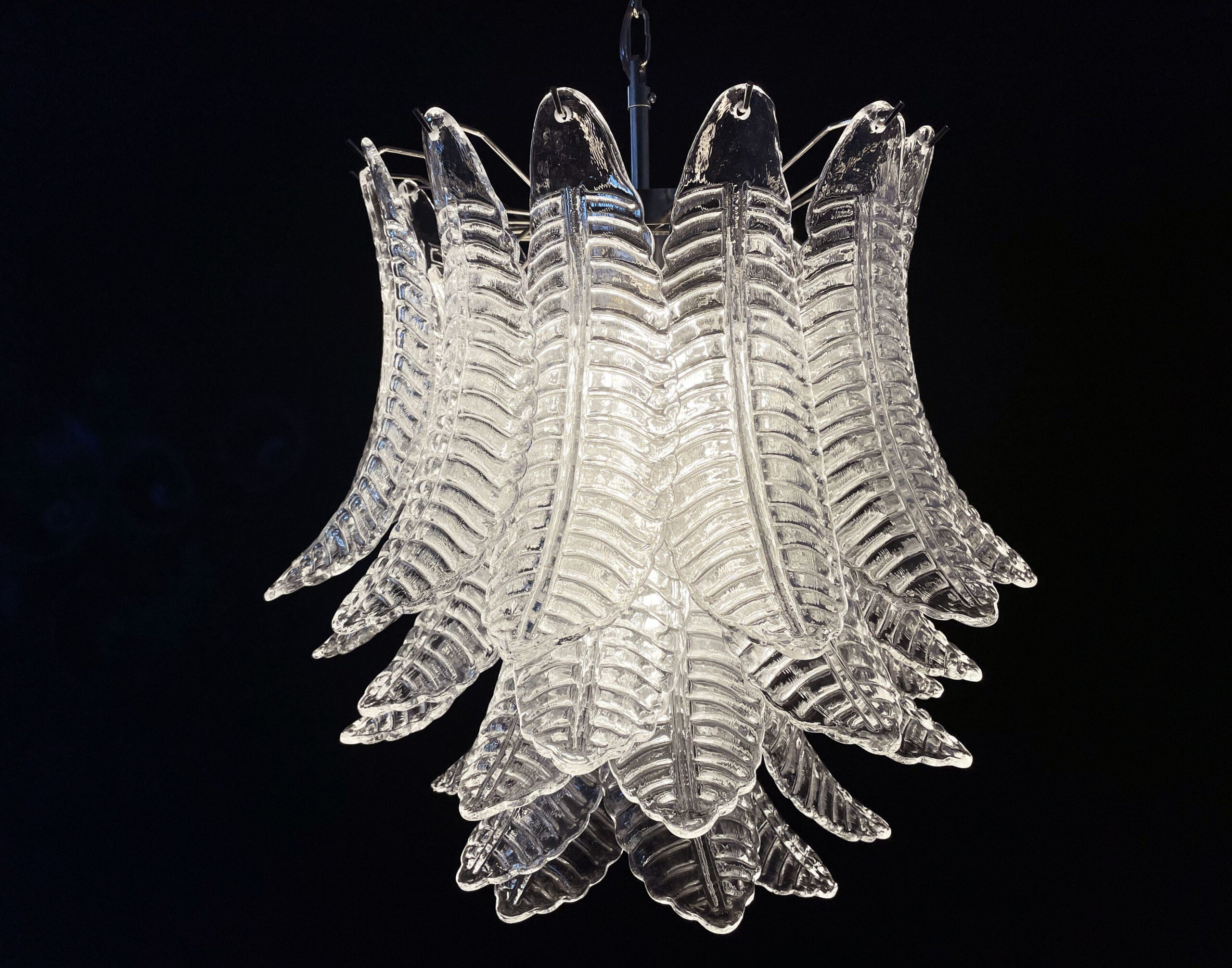 Murano Lysekrone – 41 Klare Felciglass – detalj 5 – Murano Classics
