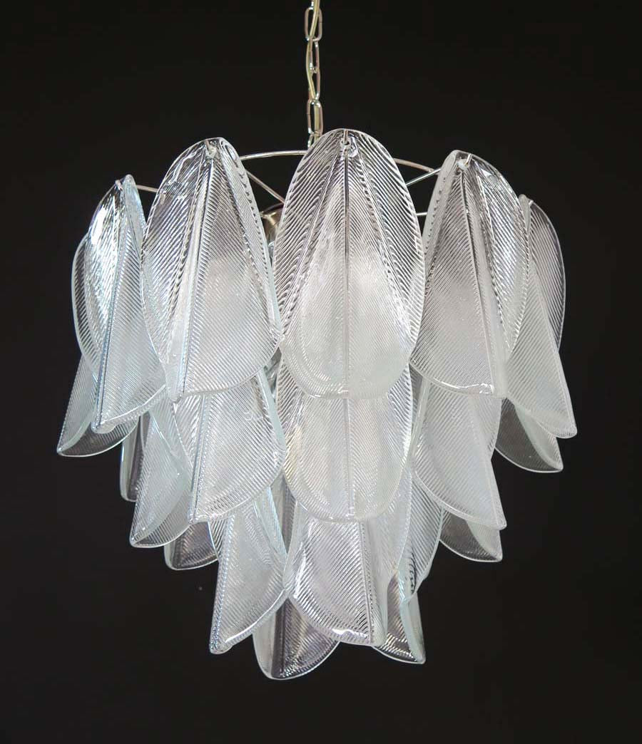 Murano Lysekrone – 23 Klare Rondiniglass – detalj 7 – Murano Classics