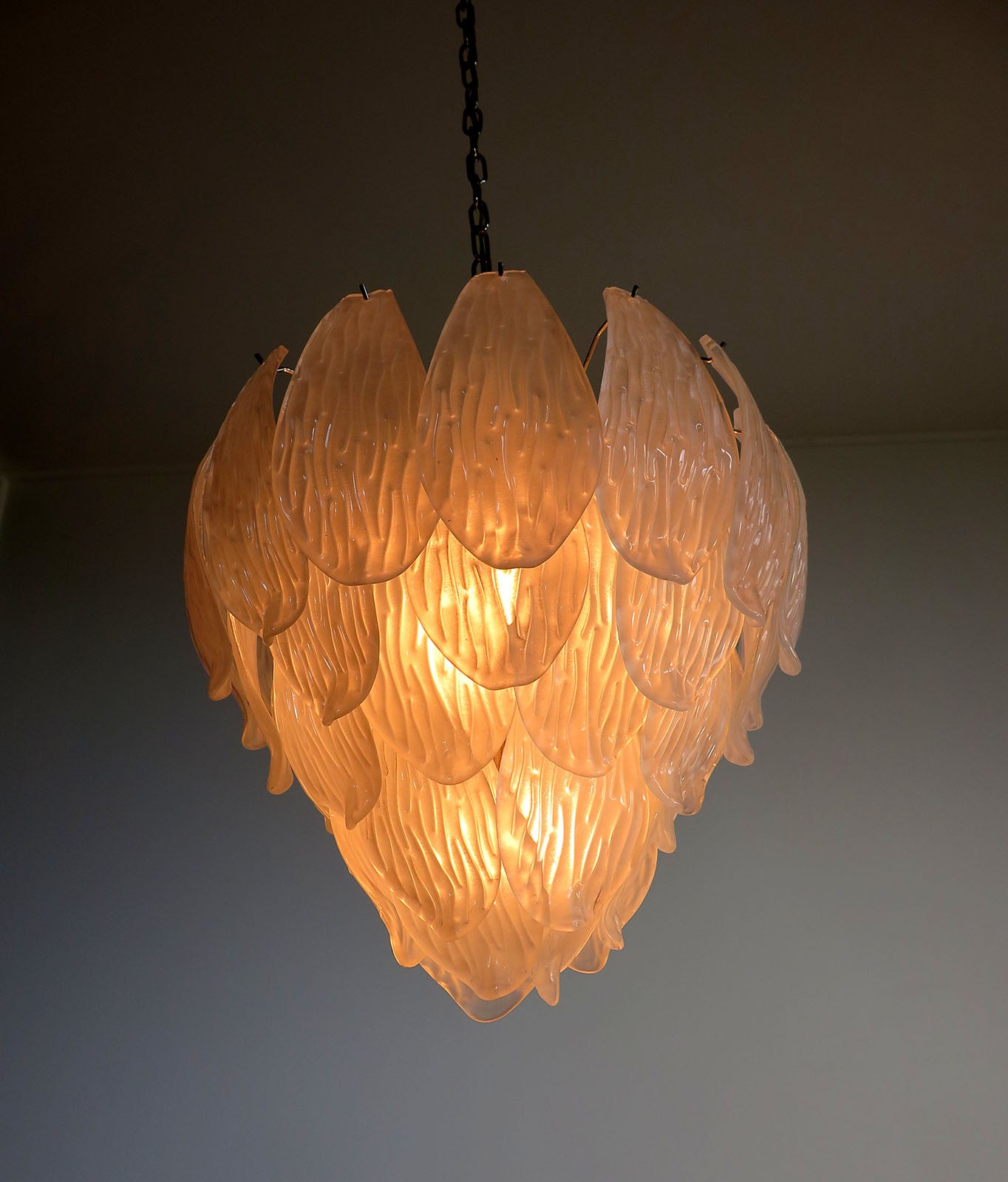 Murano Lysekrone – 41 Klare Konglebladglass – detalj 9 – Murano Classics