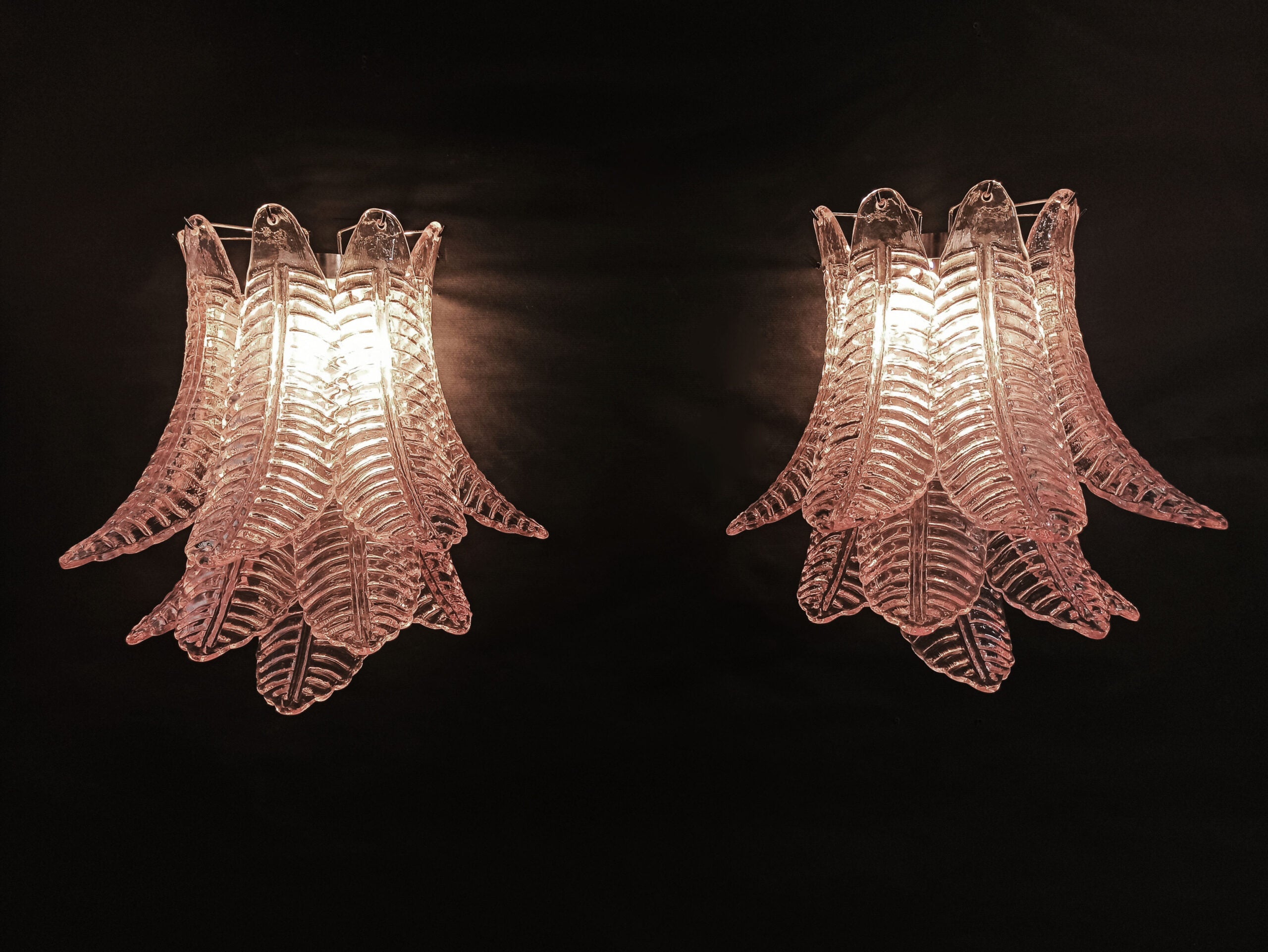 Murano Vegglampe – 10 Rosa Felciglass – 2 stk – detalj 7 – Murano Classics