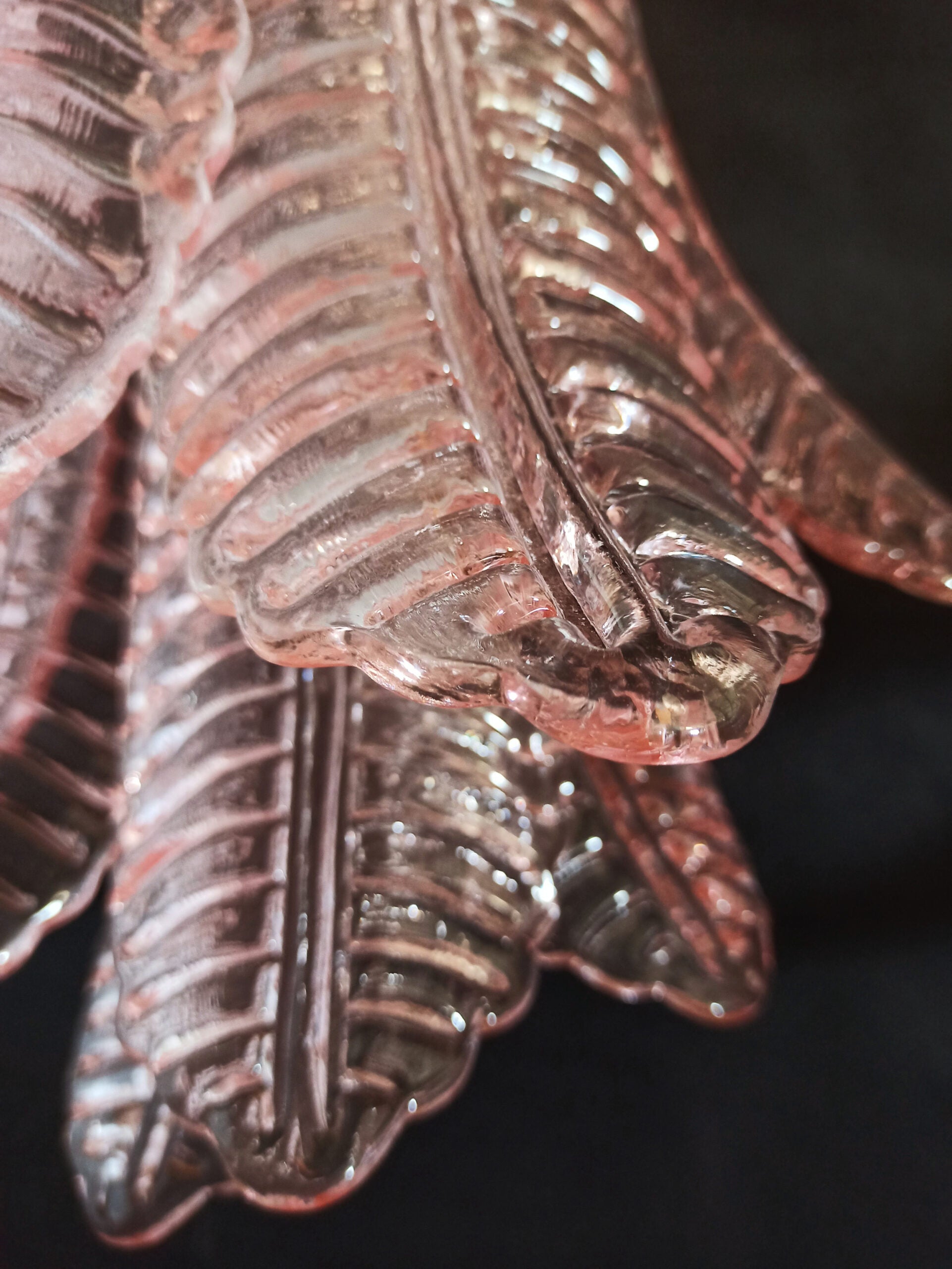Murano Vegglampe – 10 Rosa Felciglass – 2 stk – detalj 3 – Murano Classics