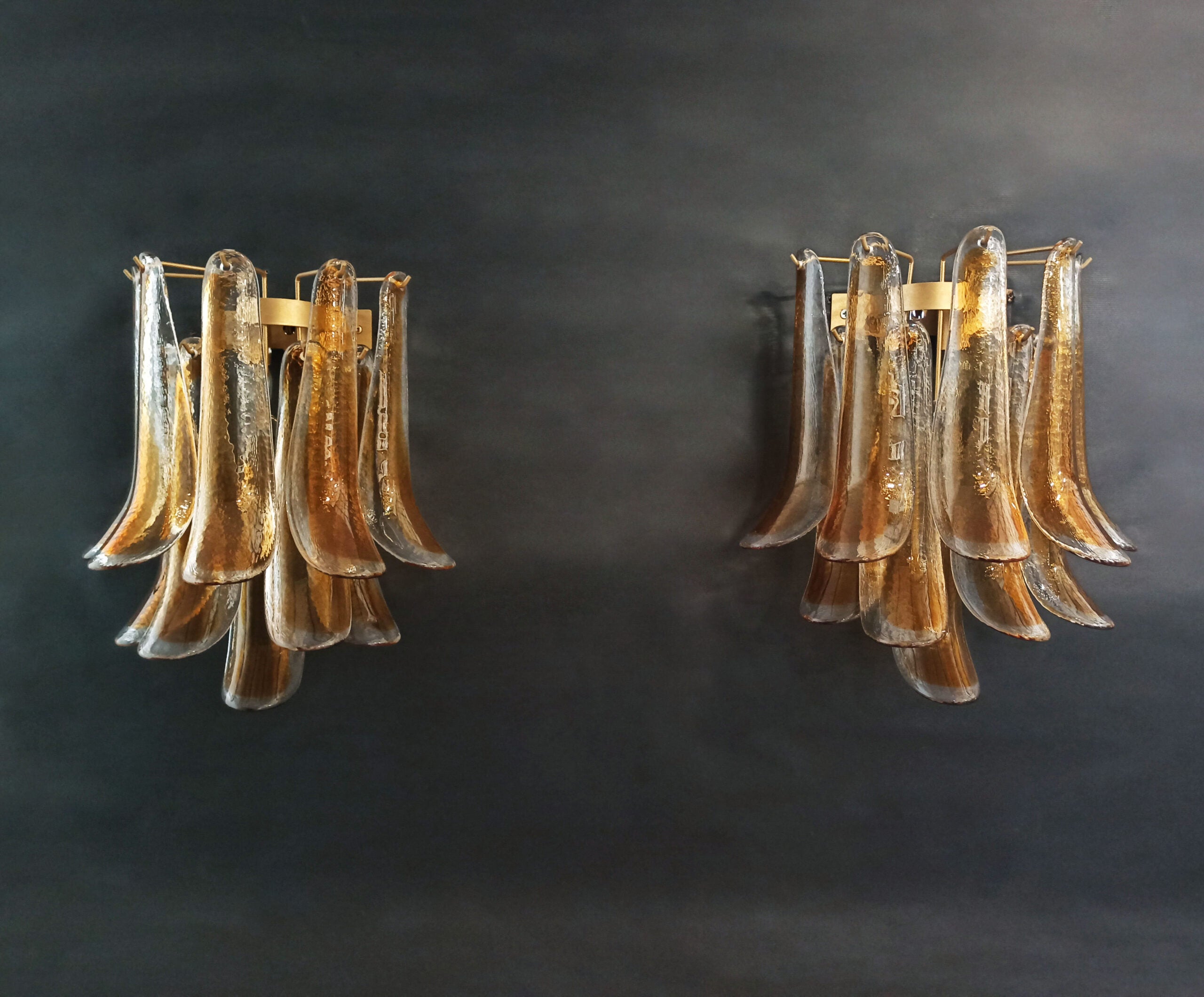 Murano Vegglampe – 10 Gule Konglebladglass – 2 stk – detalj 6 – Murano Classics